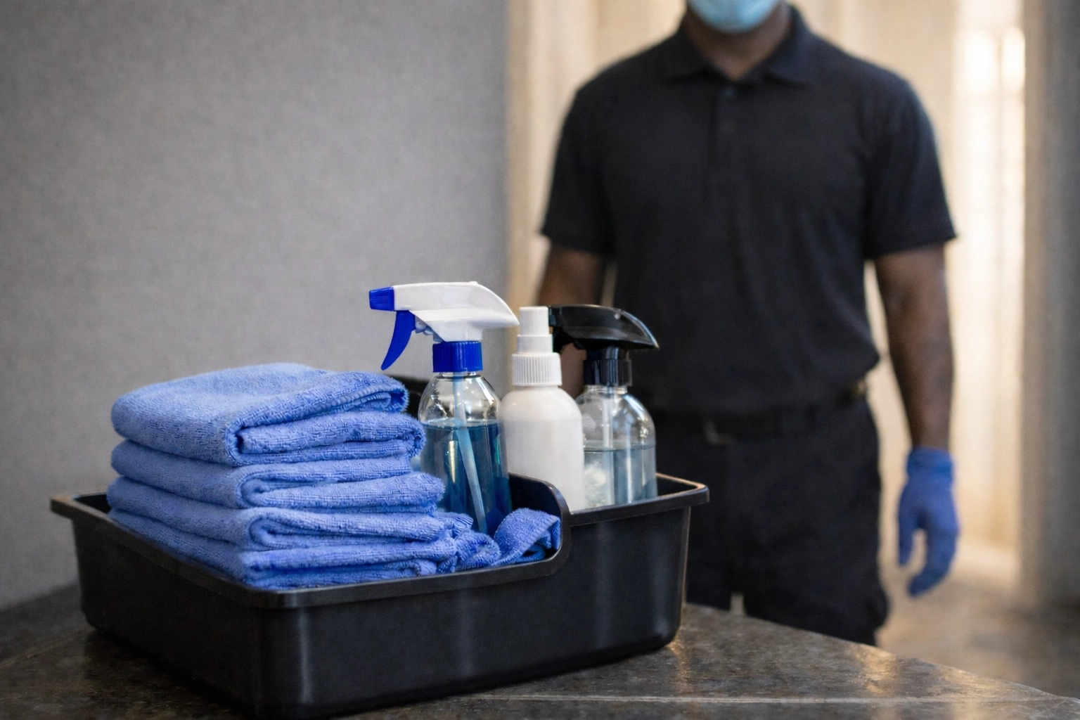Non-toxic cleaning supplies and tools used by professional Nanaimo house cleaners.
