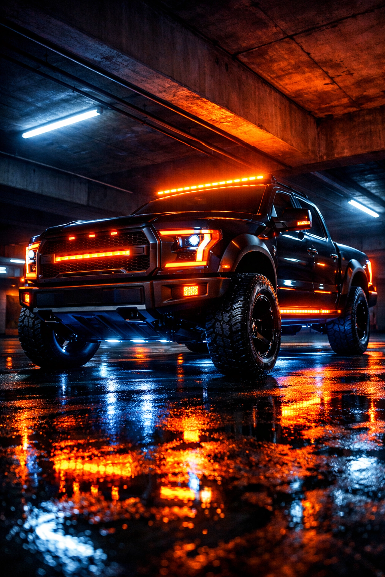 Custom truck lights and LED off-road lighting installed by Ultimate Sounds and Tint in Chattanooga.