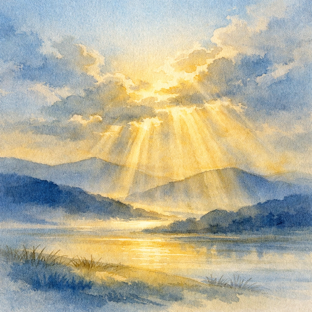 Peaceful spiritual reflection with golden light representing prayer before volunteer recruitment