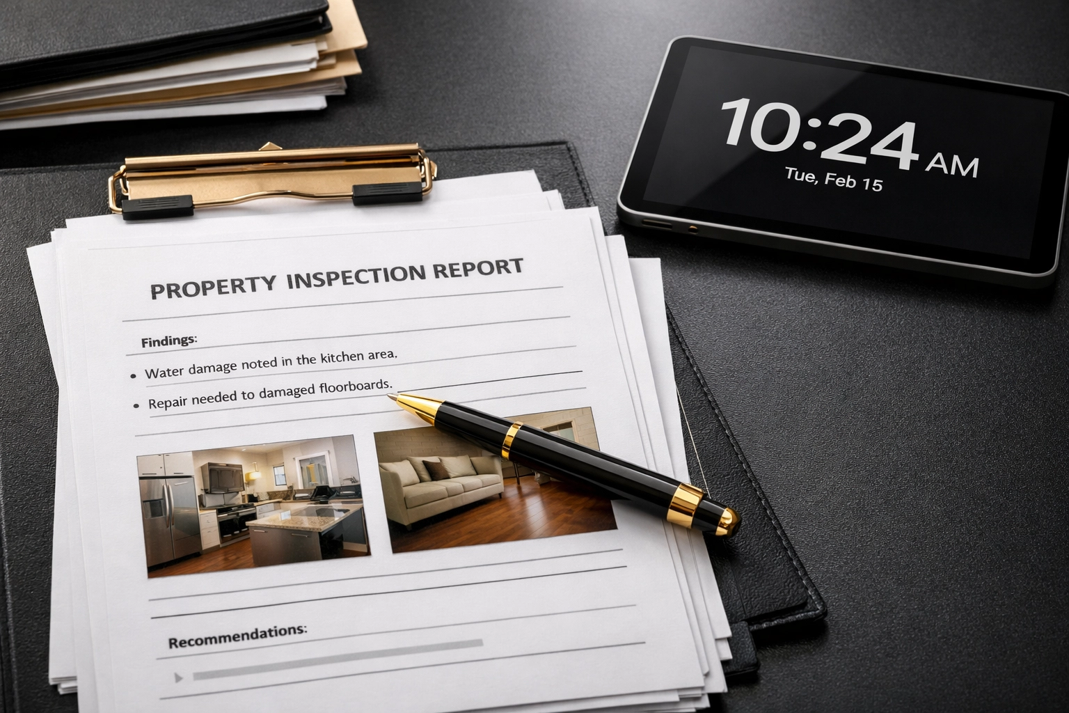 Organized property inspection reports and legal documentation for Section 8 possession claims
