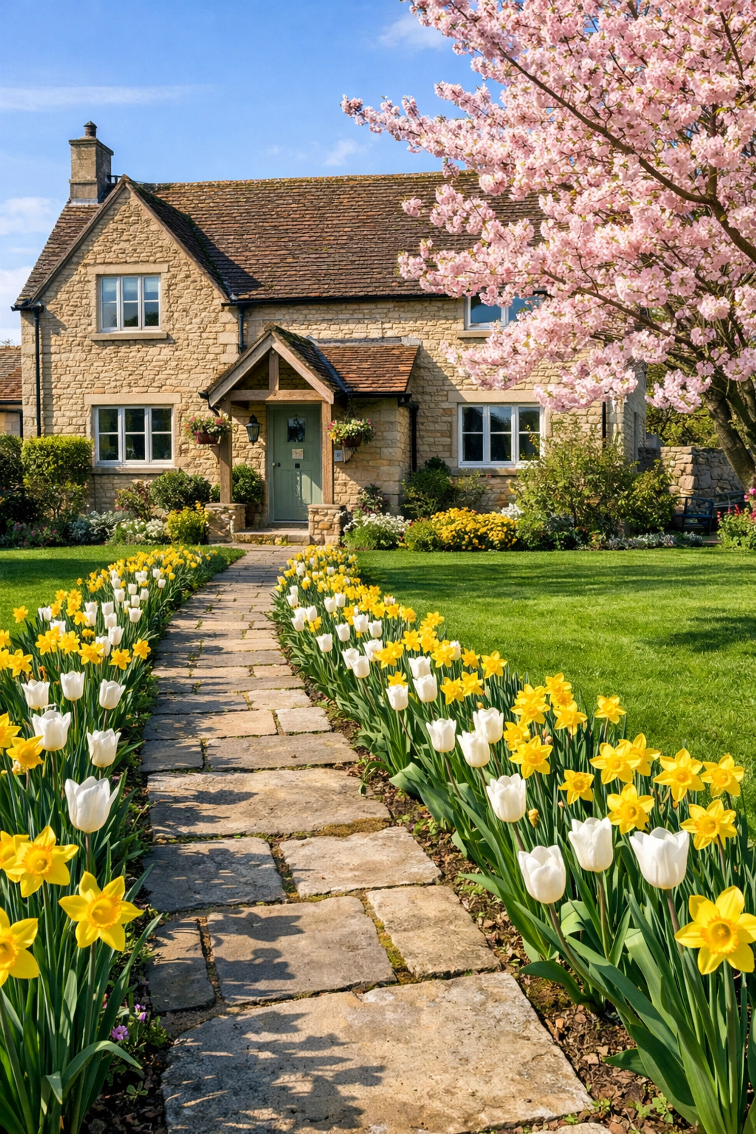 South Gloucestershire home for sale featuring a blooming spring garden and high curb appeal.