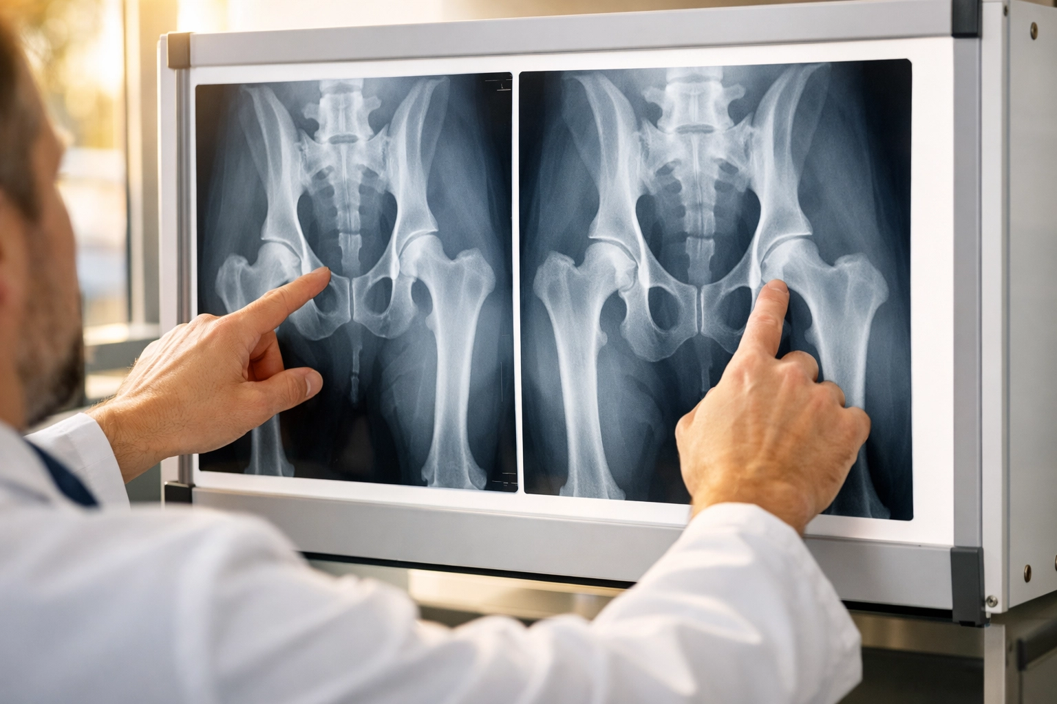 OFA hip X-ray evaluation showing healthy joint structure in Golden Retriever