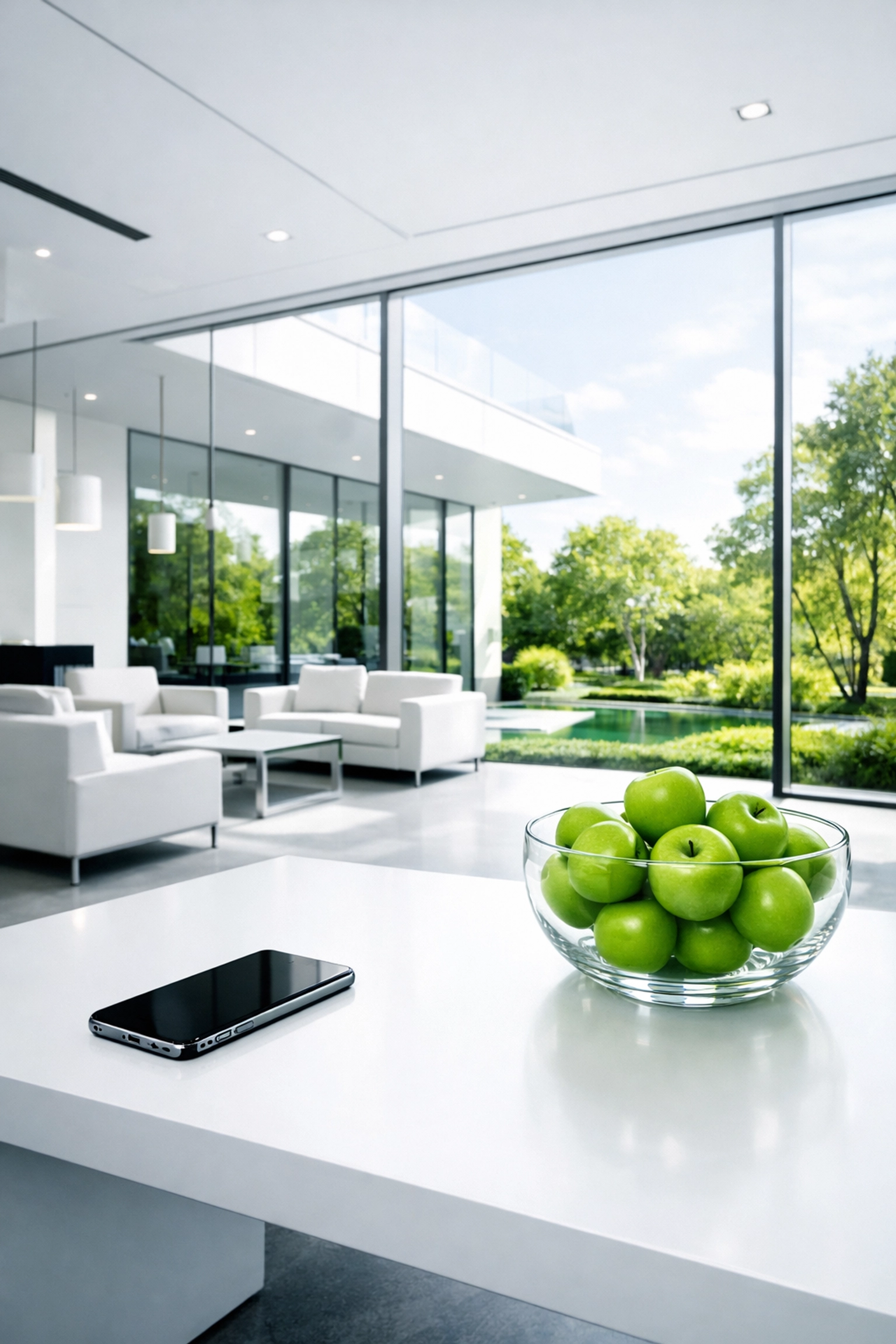 A smartphone on a minimalist table representing integrated digital services for streamlined business growth.