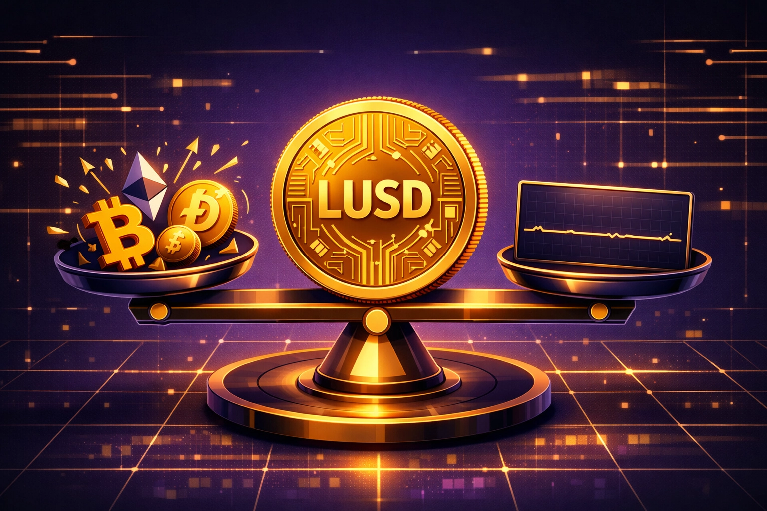 LUSD stablecoin providing price stability compared to volatile cryptocurrency alternatives