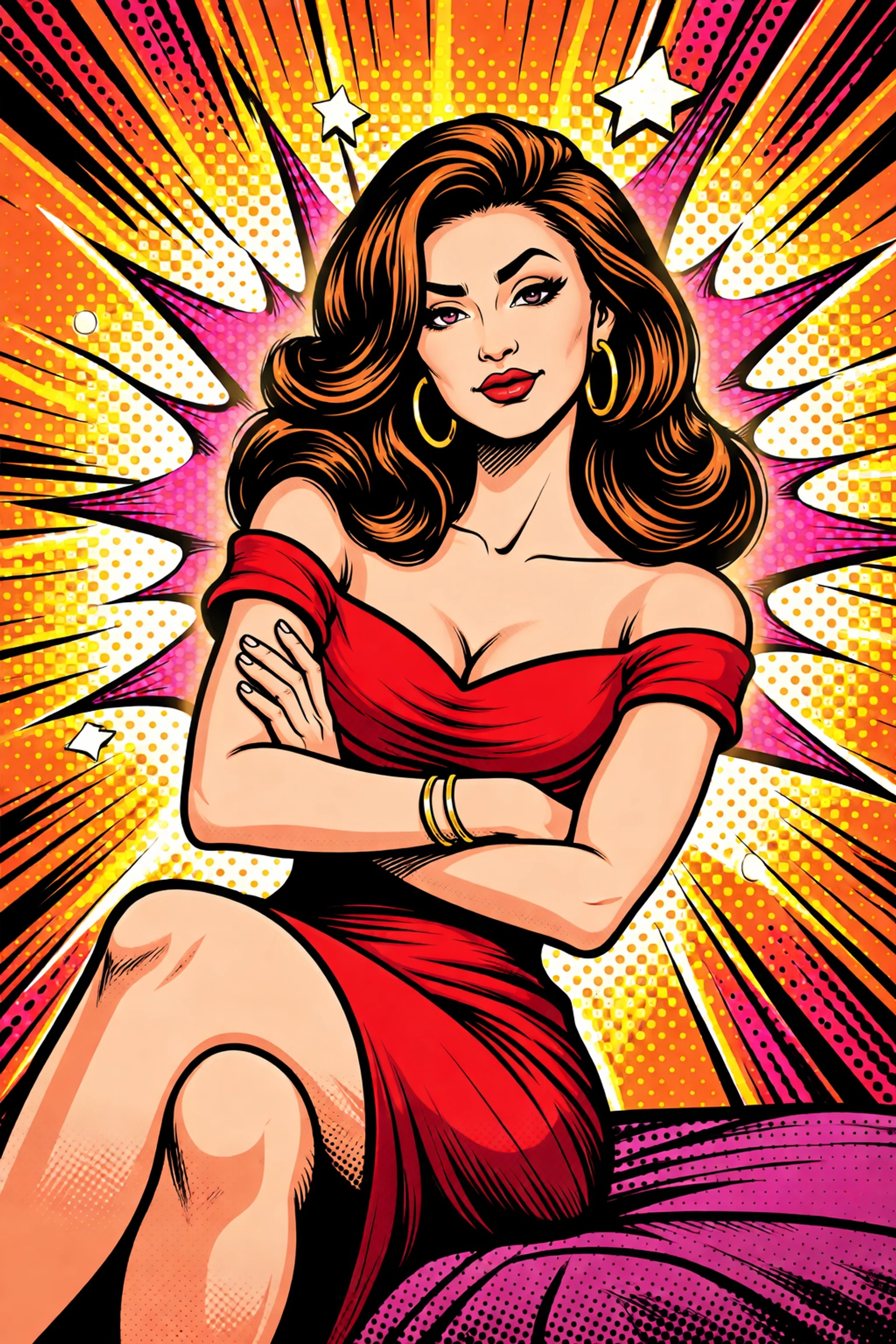 Woman with crossed arms and raised eyebrow, showing unimpressed attitude toward tone policing.