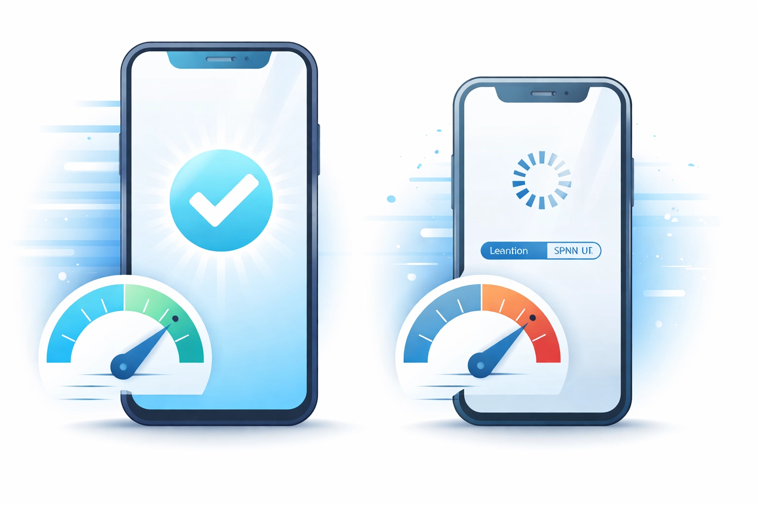 Mobile vs desktop loading speed comparison showing how slow sites create user frustration