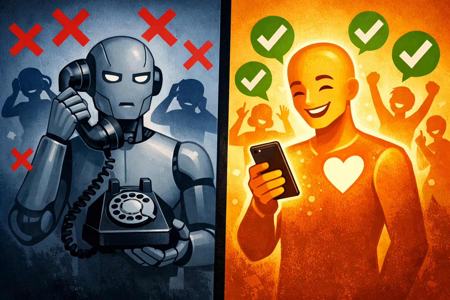 Comparison of impersonal robotic phone system versus warm AI personality for restaurants