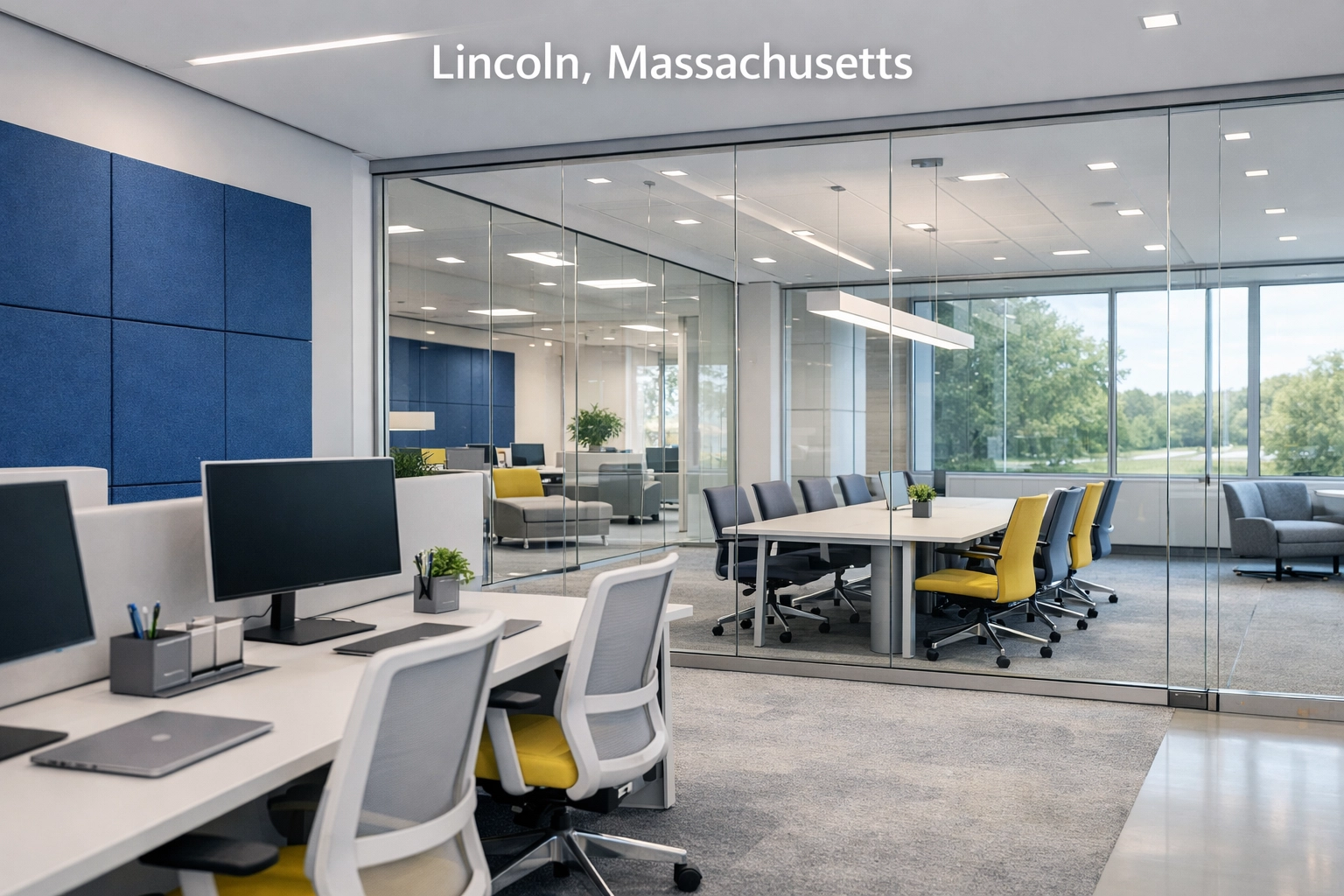 Sanitized modern office space in Lincoln showing professional commercial cleaning results.