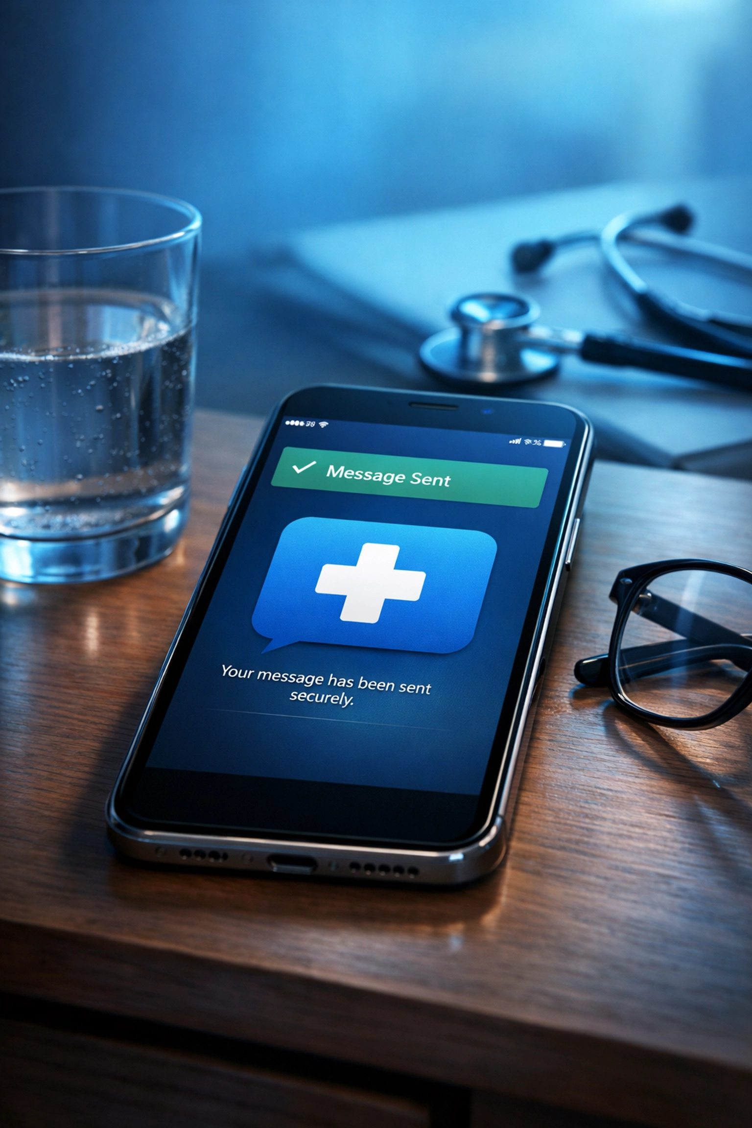 Secure medical messaging on a smartphone for private online doctor consultations and erectile dysfunction care.