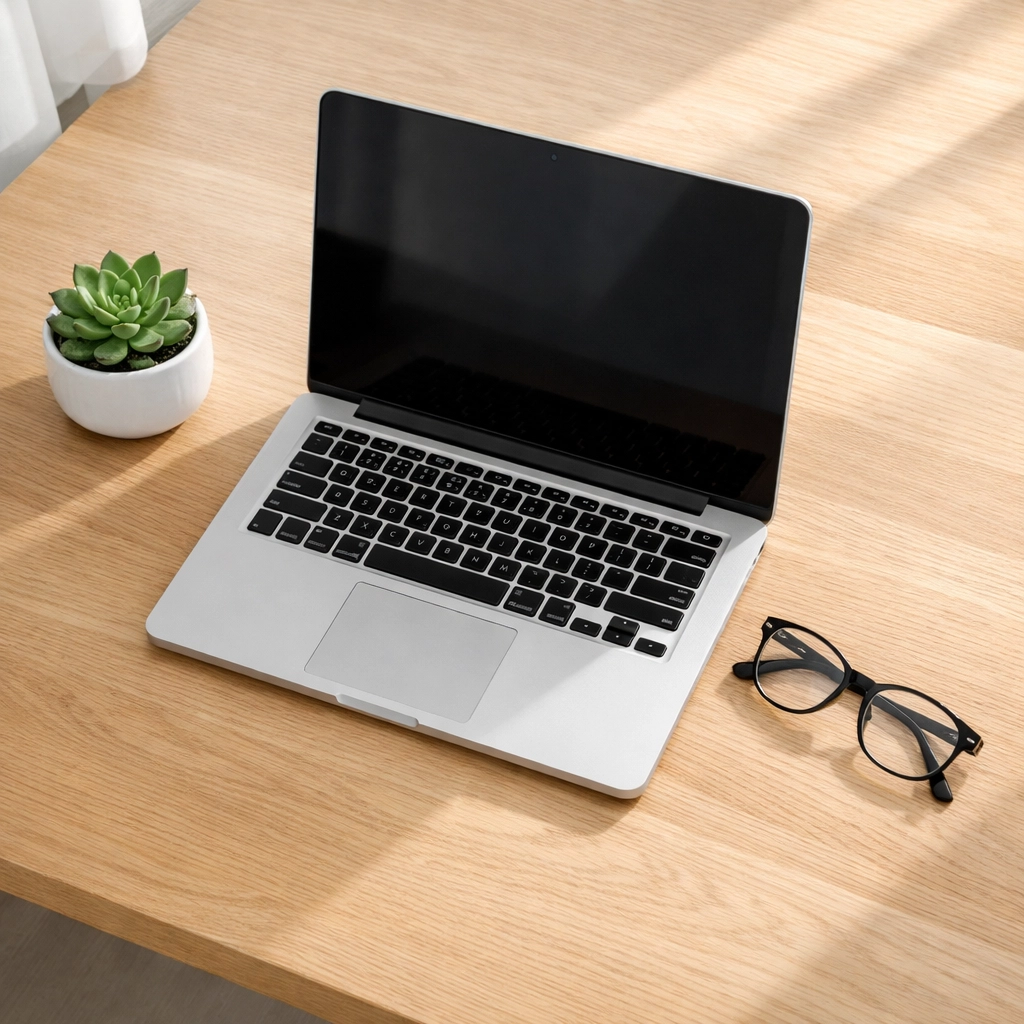 Minimalist digital workspace setup for efficient remote legal support.