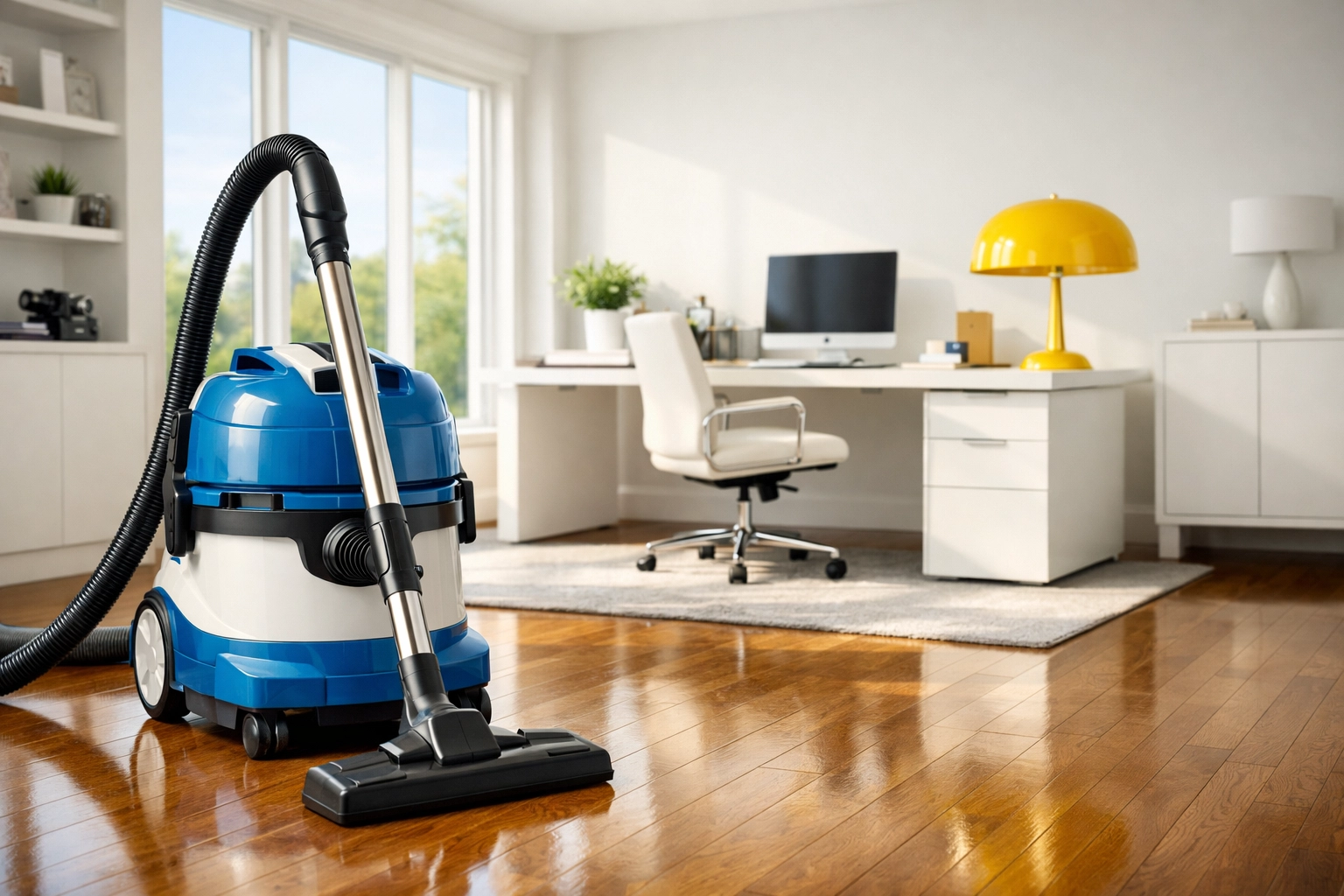 A high-end home office cleaned with a professional HEPA vacuum for healthy deep cleaning in Westford.