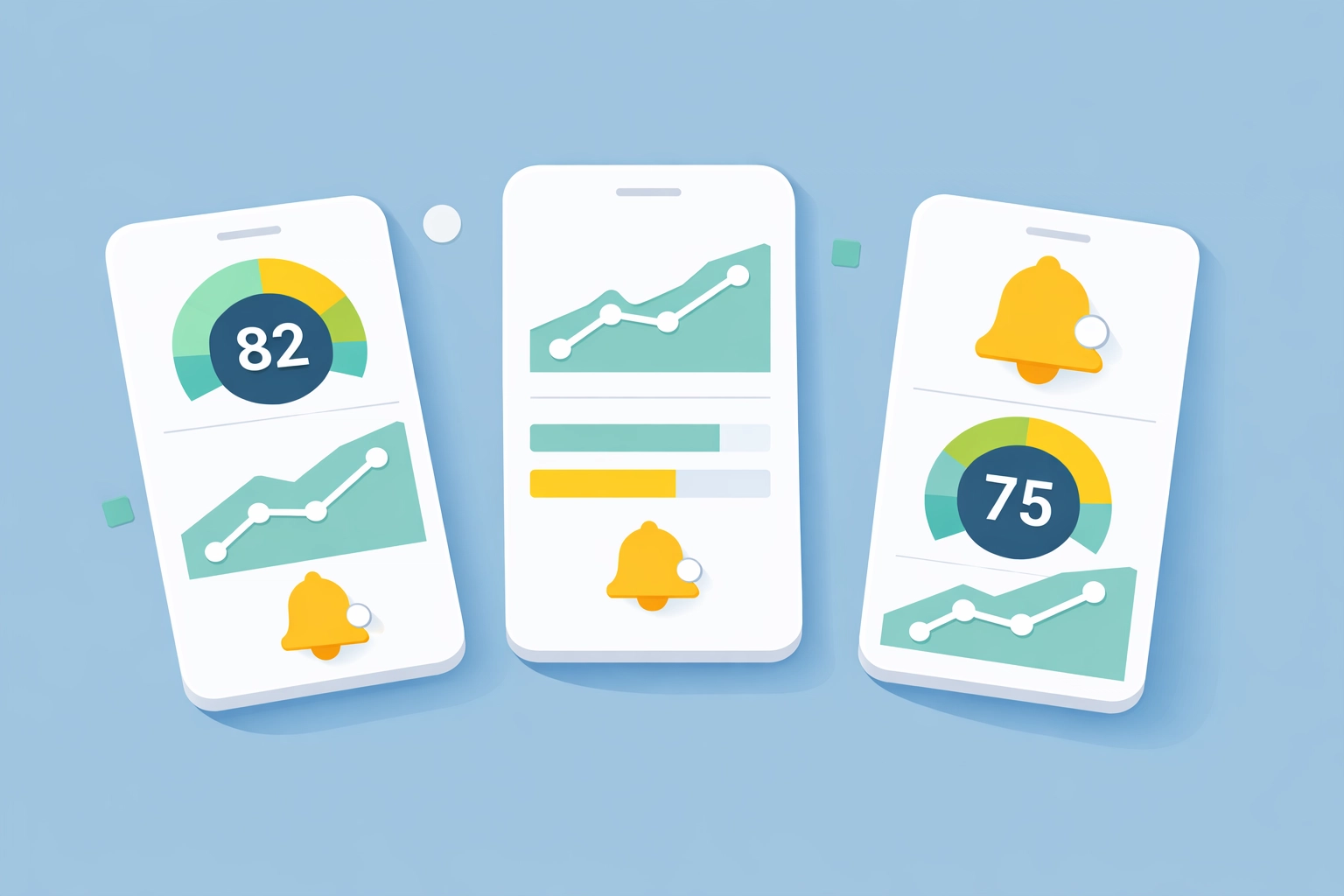 Monitoreo de crédito inteligente mostrando score y alertas en tiempo real
