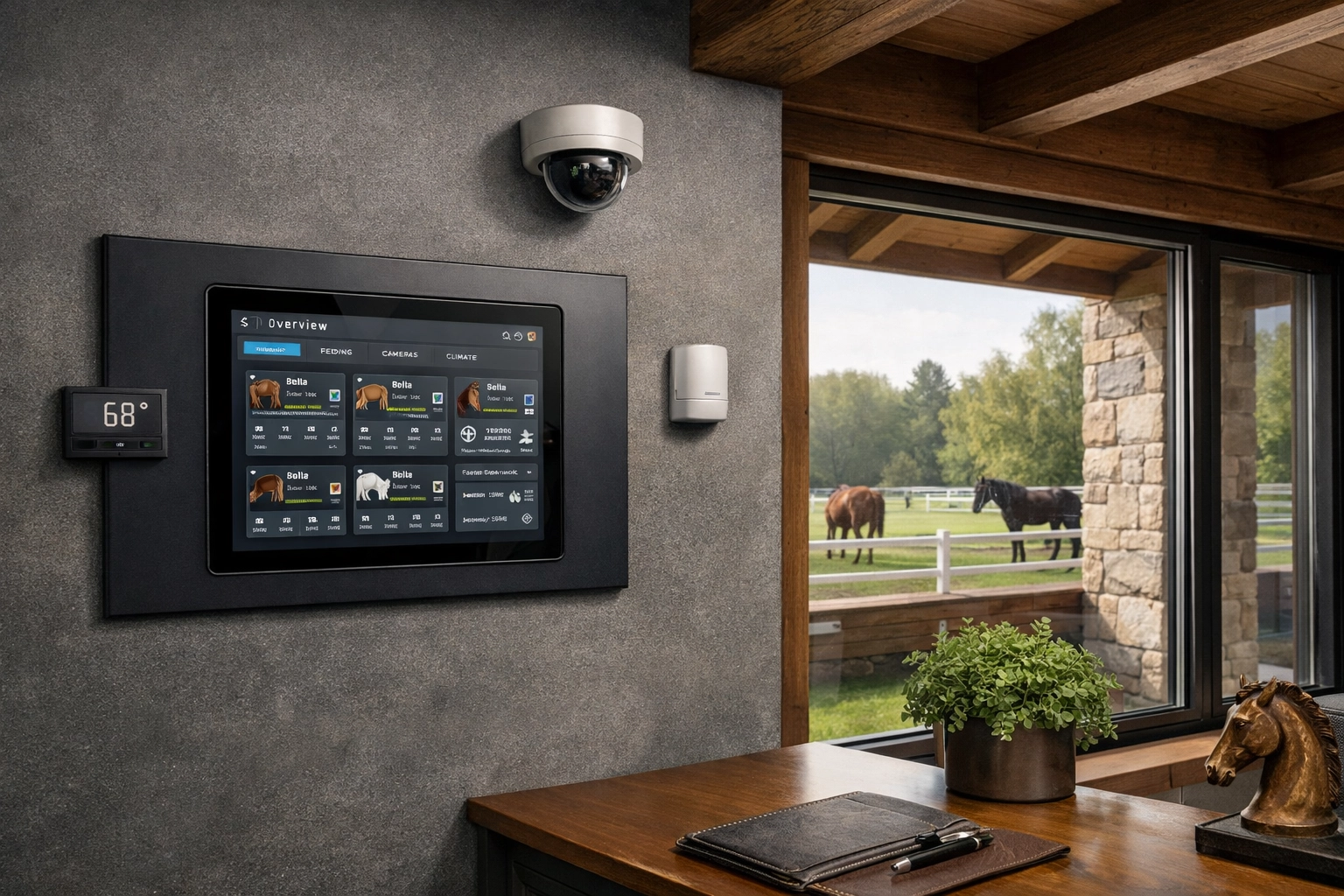 Smart stable technology and monitoring systems in modern Charlotte horse farm facility