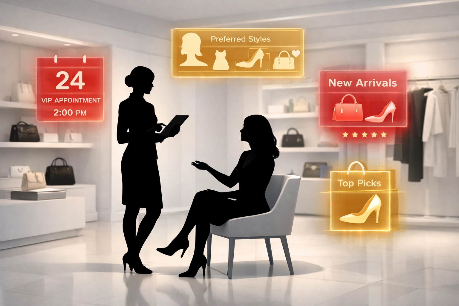 Invisible AI technology enhancing personalized luxury retail customer service