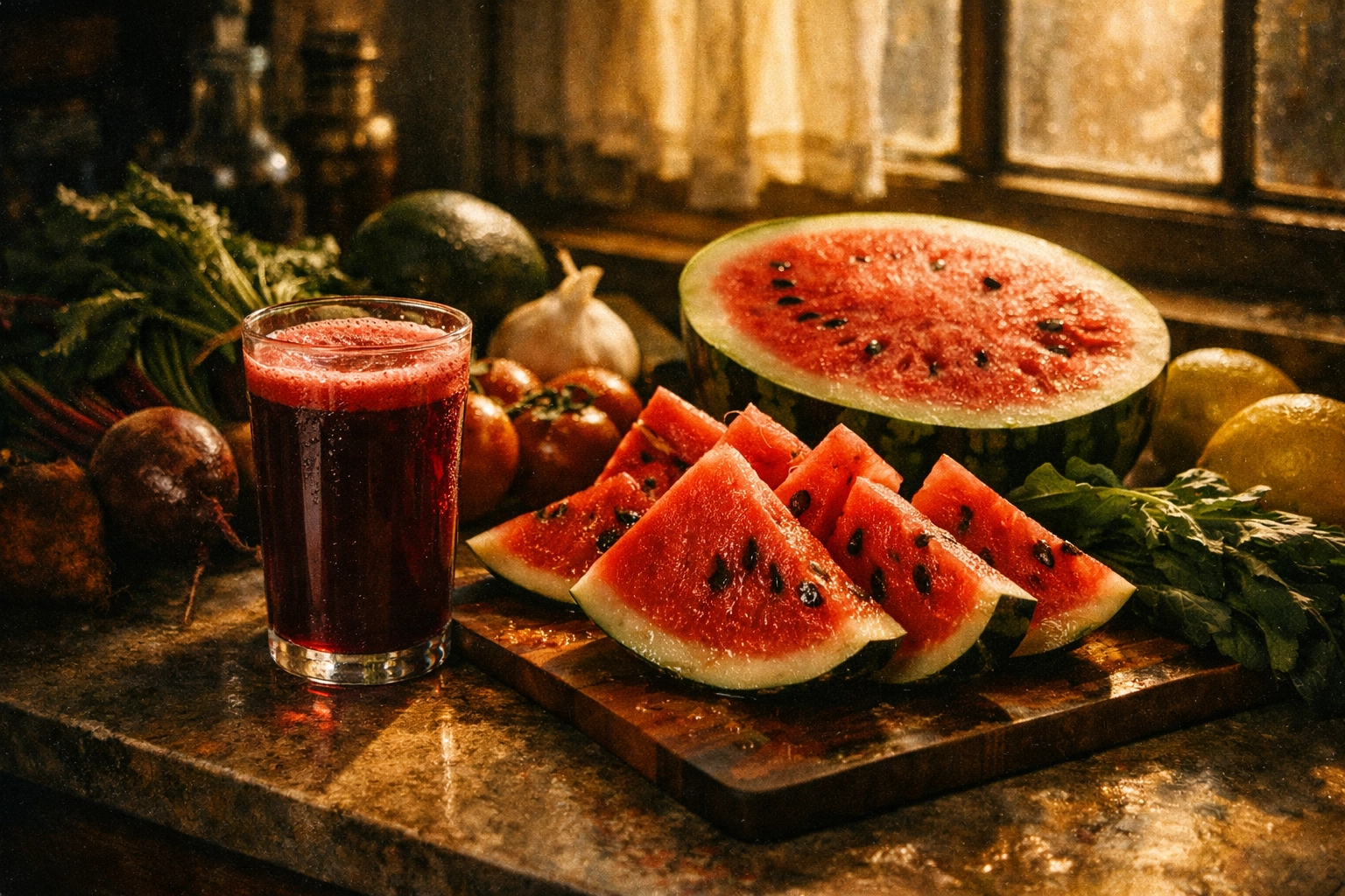 Beetroot juice and watermelon natural vasodilation boosters for erectile function