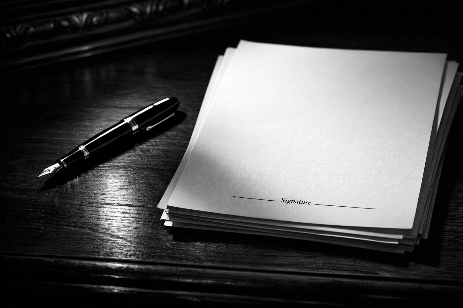 Blank legal documents on a desk representing a missing Maryland estate plan.