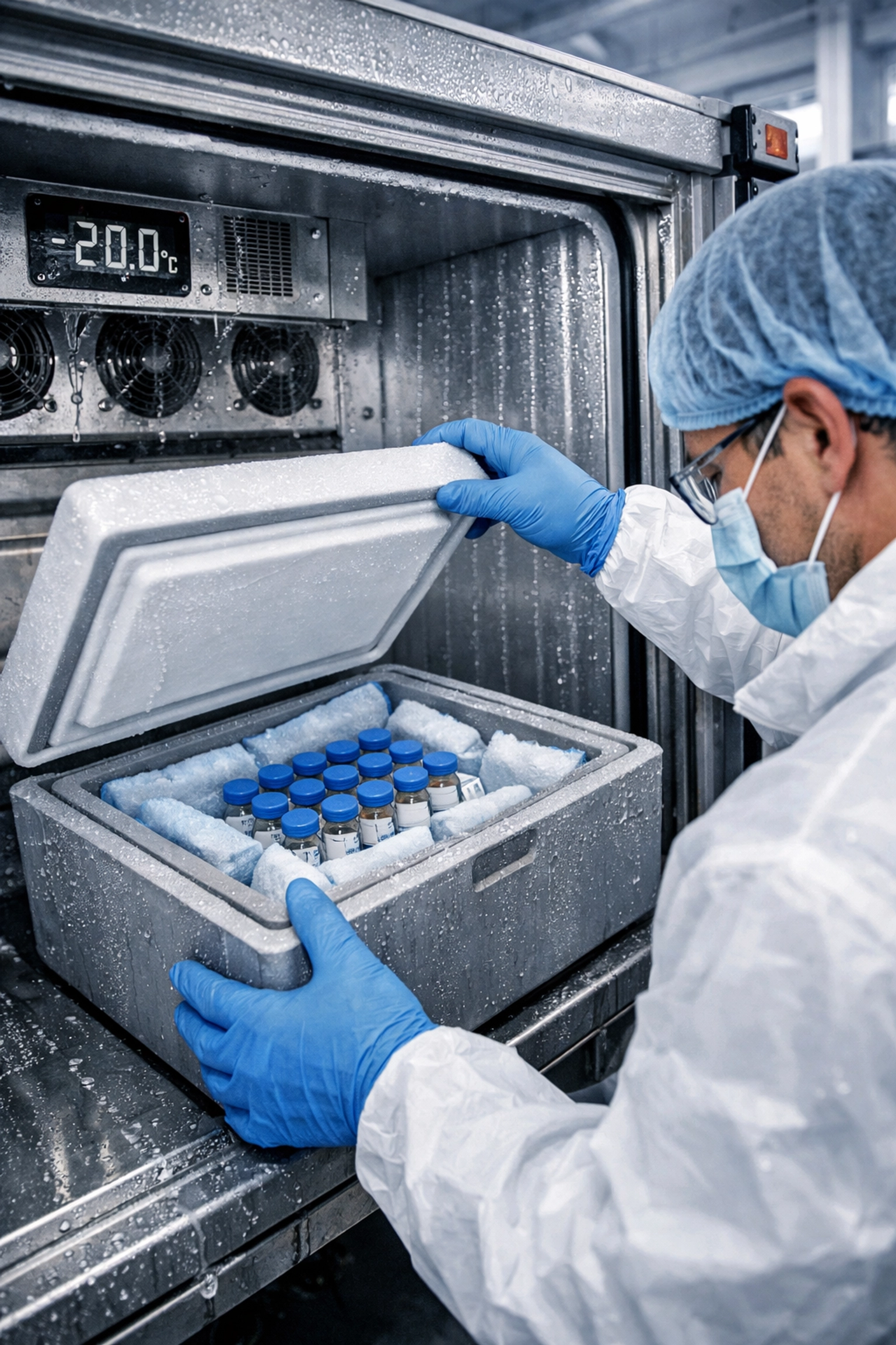 Temperature-controlled express courier service with specialized packaging for sensitive shipments