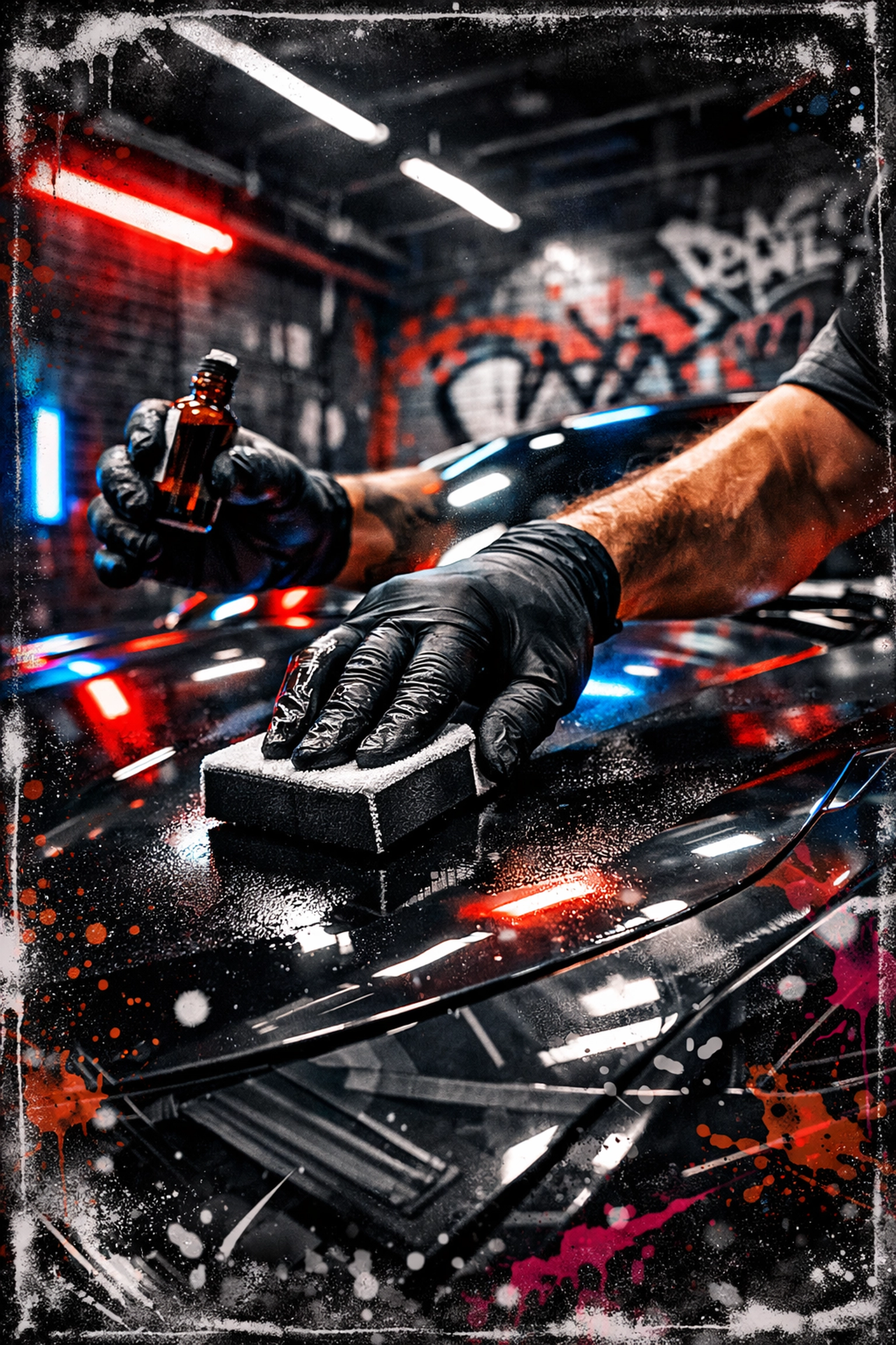 Professional ceramic coating application by Team Nutz technician in Pittsburgh