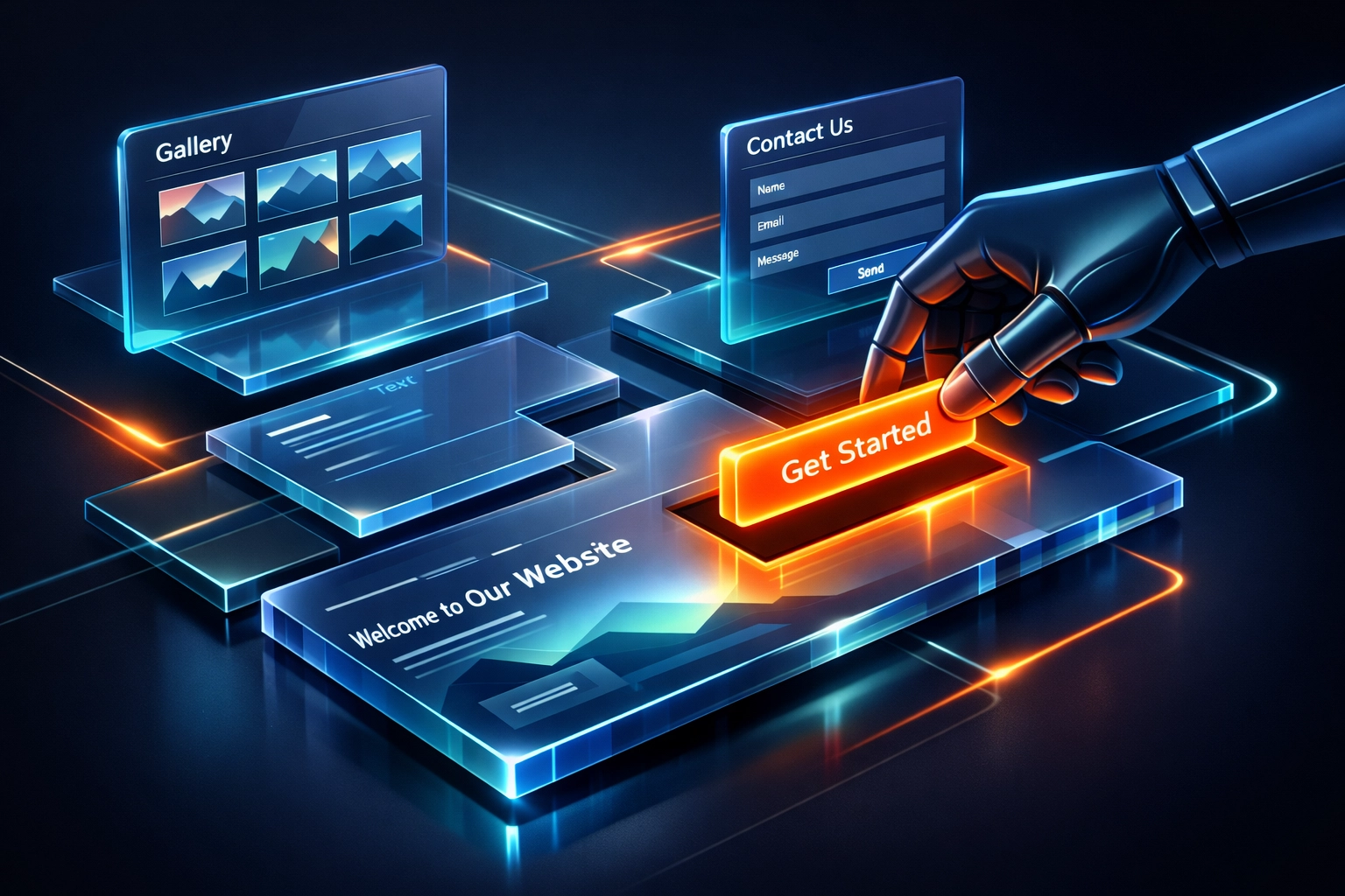 Strategic placement of a call-to-action button within a professional website layout.