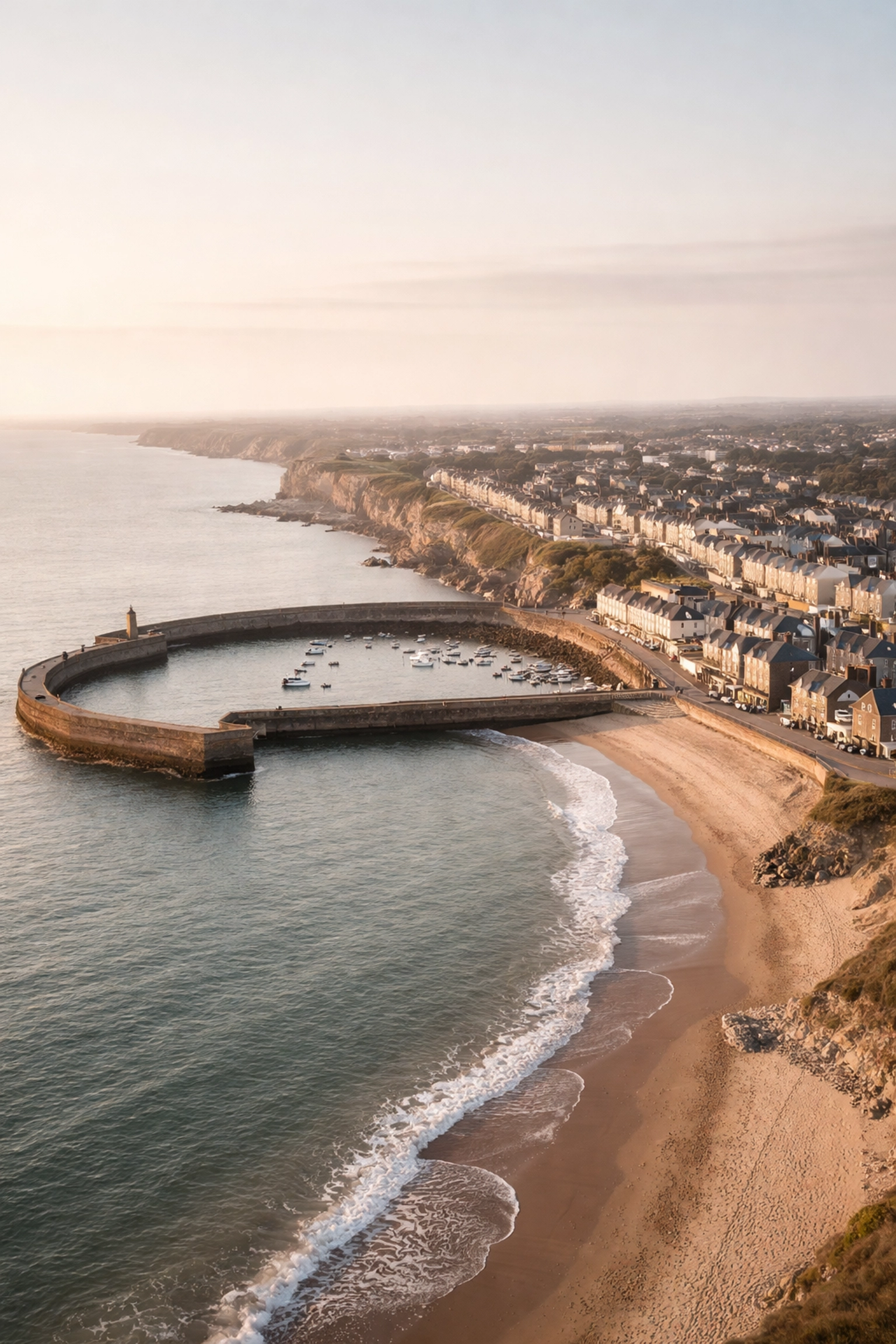 Aerial photo of Seaham coastline highlighting local community and small business presence