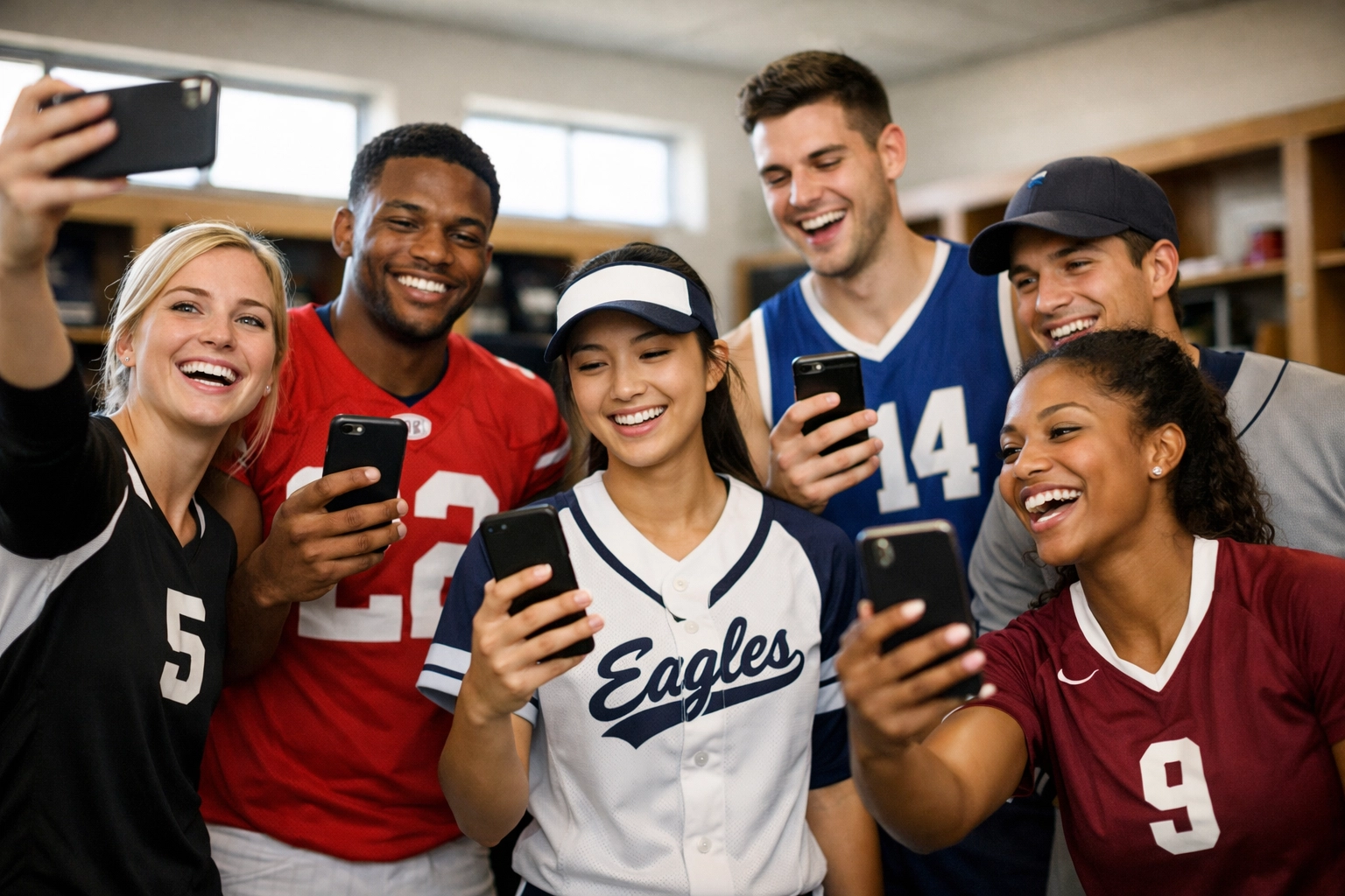 College athletes creating authentic social media content for NIL brand partnerships