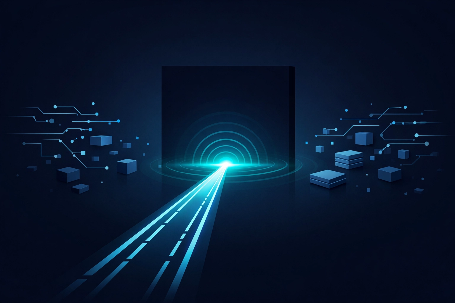 Digital pathway blocked by a barrier representing payment decline errors in global transactions.