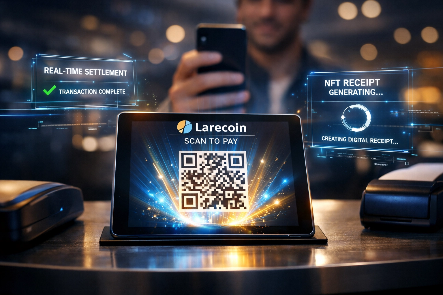 Crypto POS system with QR code payment and NFT receipt generation for self-custody merchants