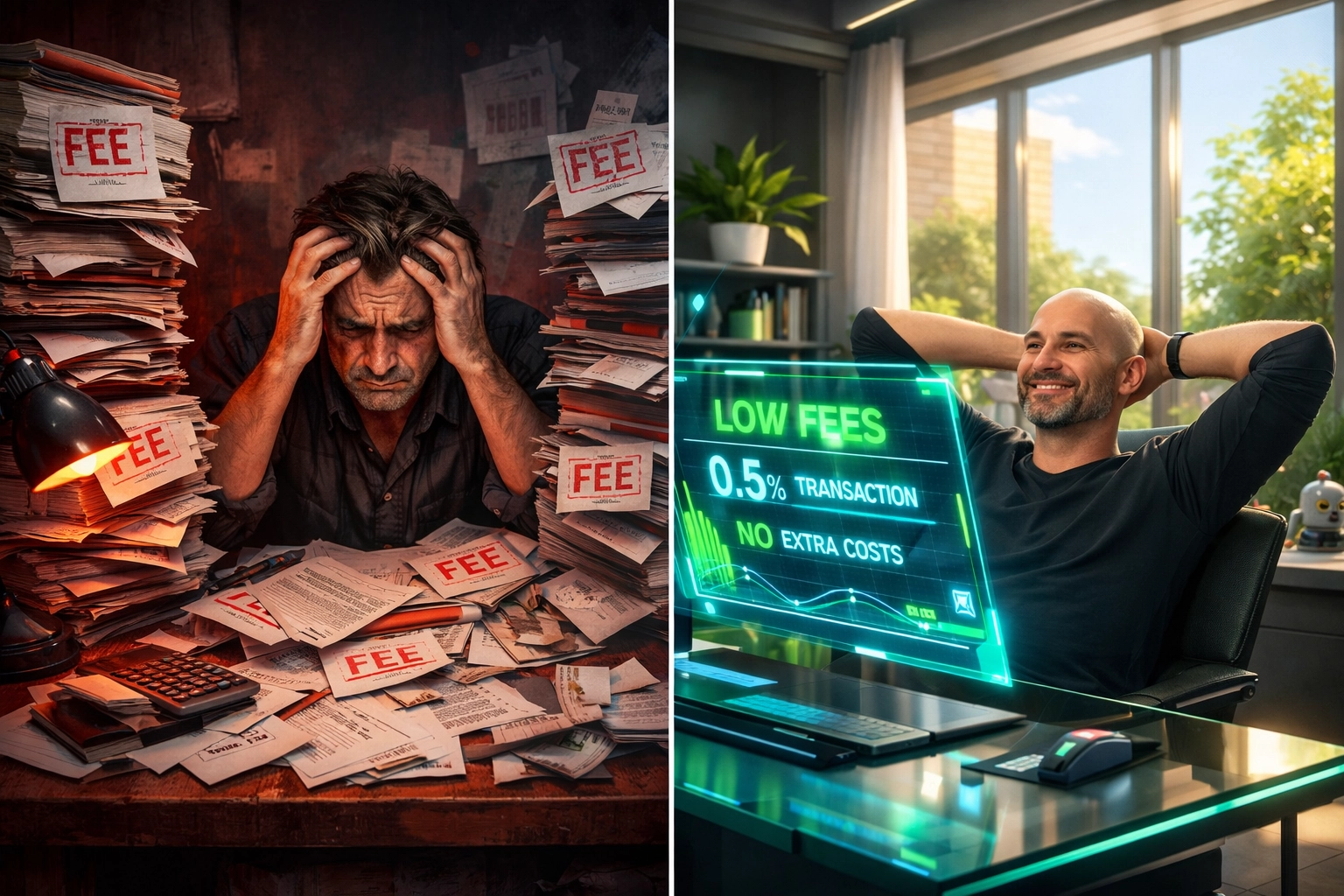 Merchant comparing high CoinPayments fees versus low-cost crypto payment alternatives