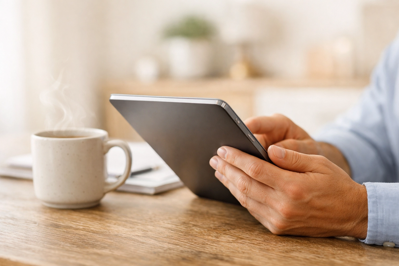 Close-up of a person applying for payday loans Alberta online or installment loans.