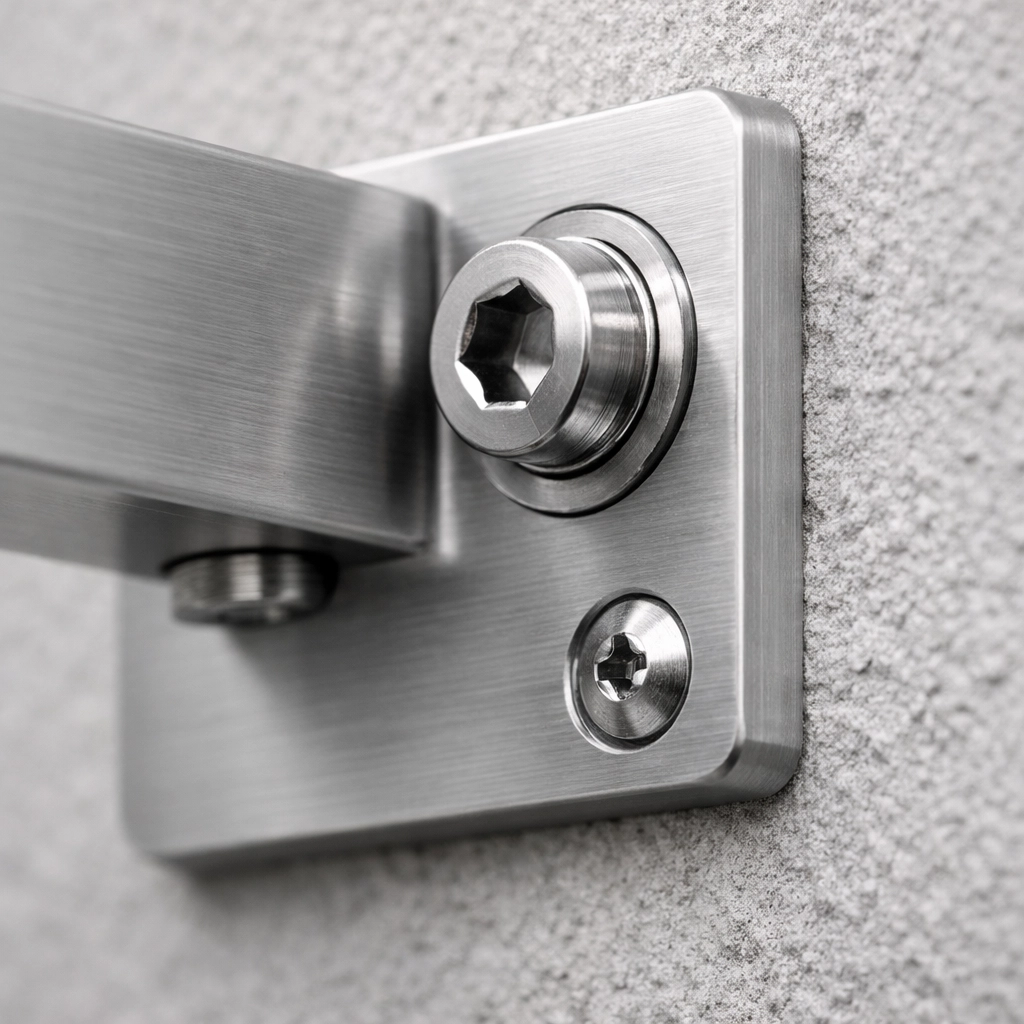 Detail einer stabilen Wandhalterung für die fachgerechte Montage einer Markise nach Maß.