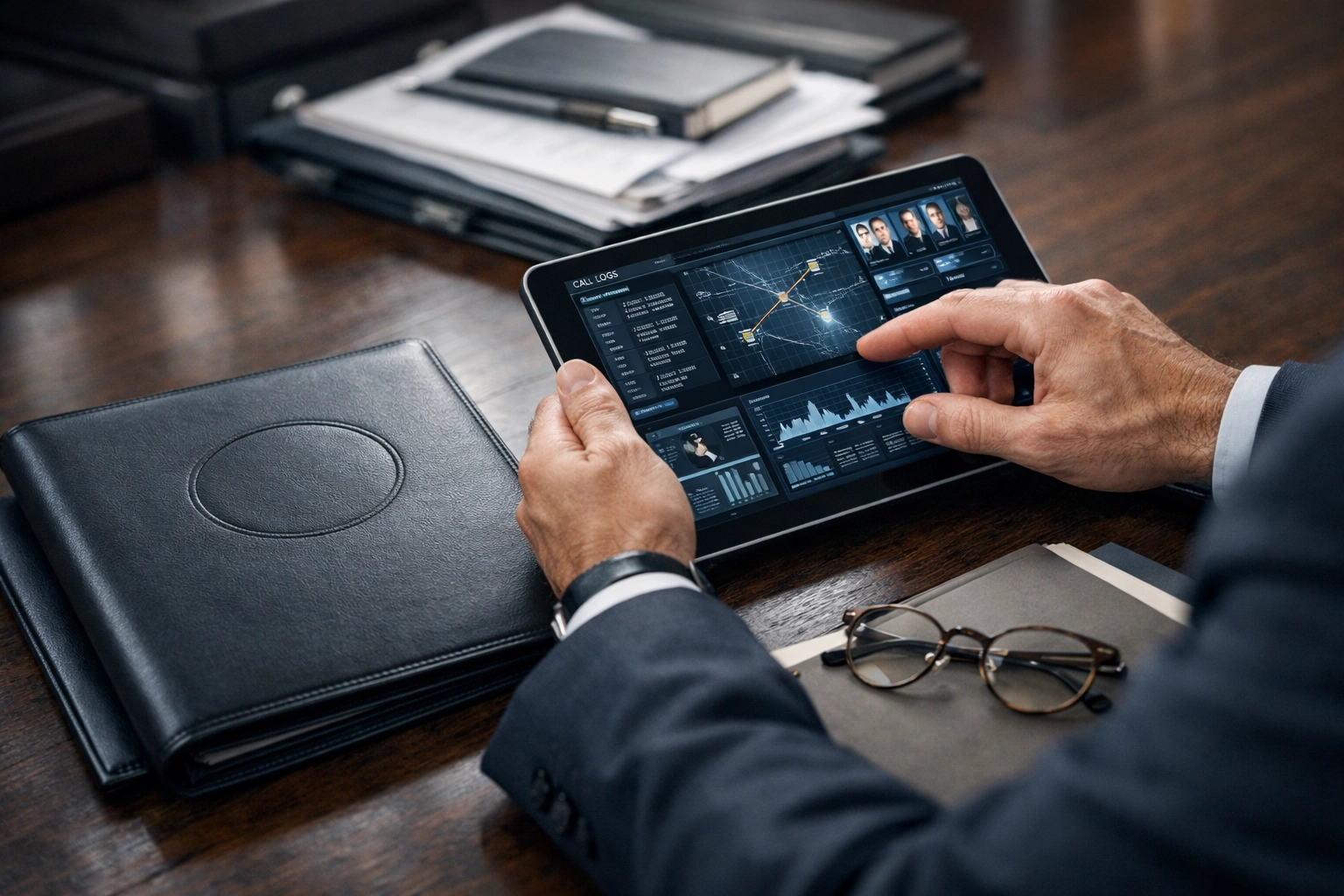 The Intelligence Gap: Why Discovery Isn't Enough for a Winning Case Legal investigator analyzing case intelligence on a tablet to support attorney litigation and discovery.