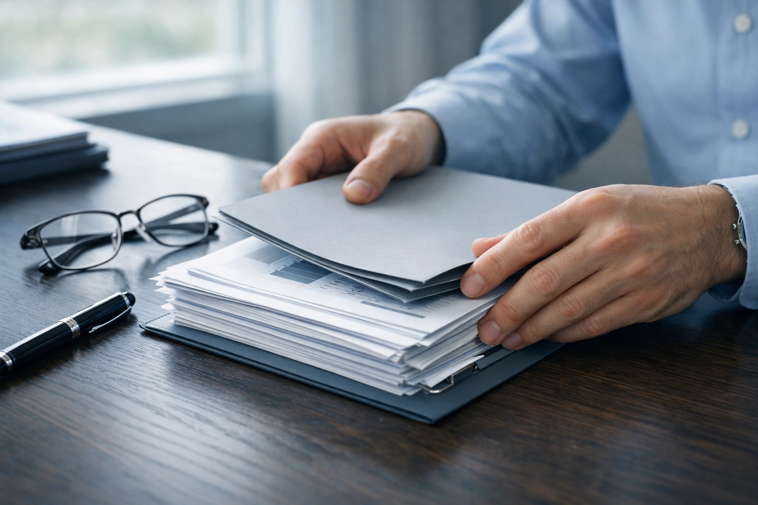 Organizing important medical records and legal documents for a Boston car accident claim.