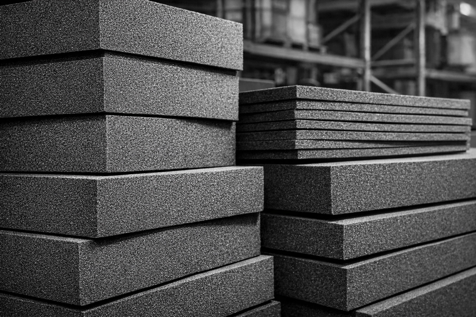 High-density automotive-grade foam blocks used by Stuff It Upholstery for durable furniture repair.