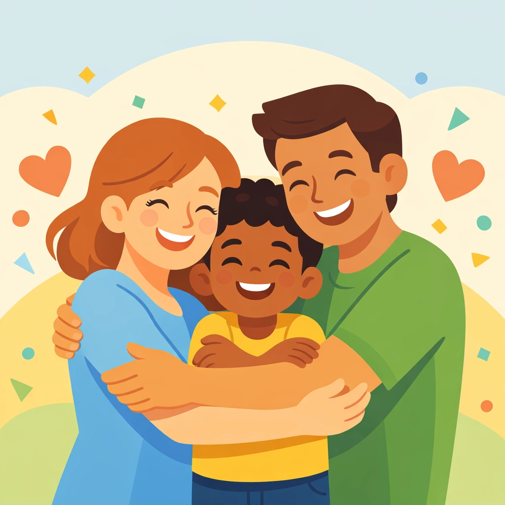 Happy adoptive family celebrating adoption credit savings and new beginnings