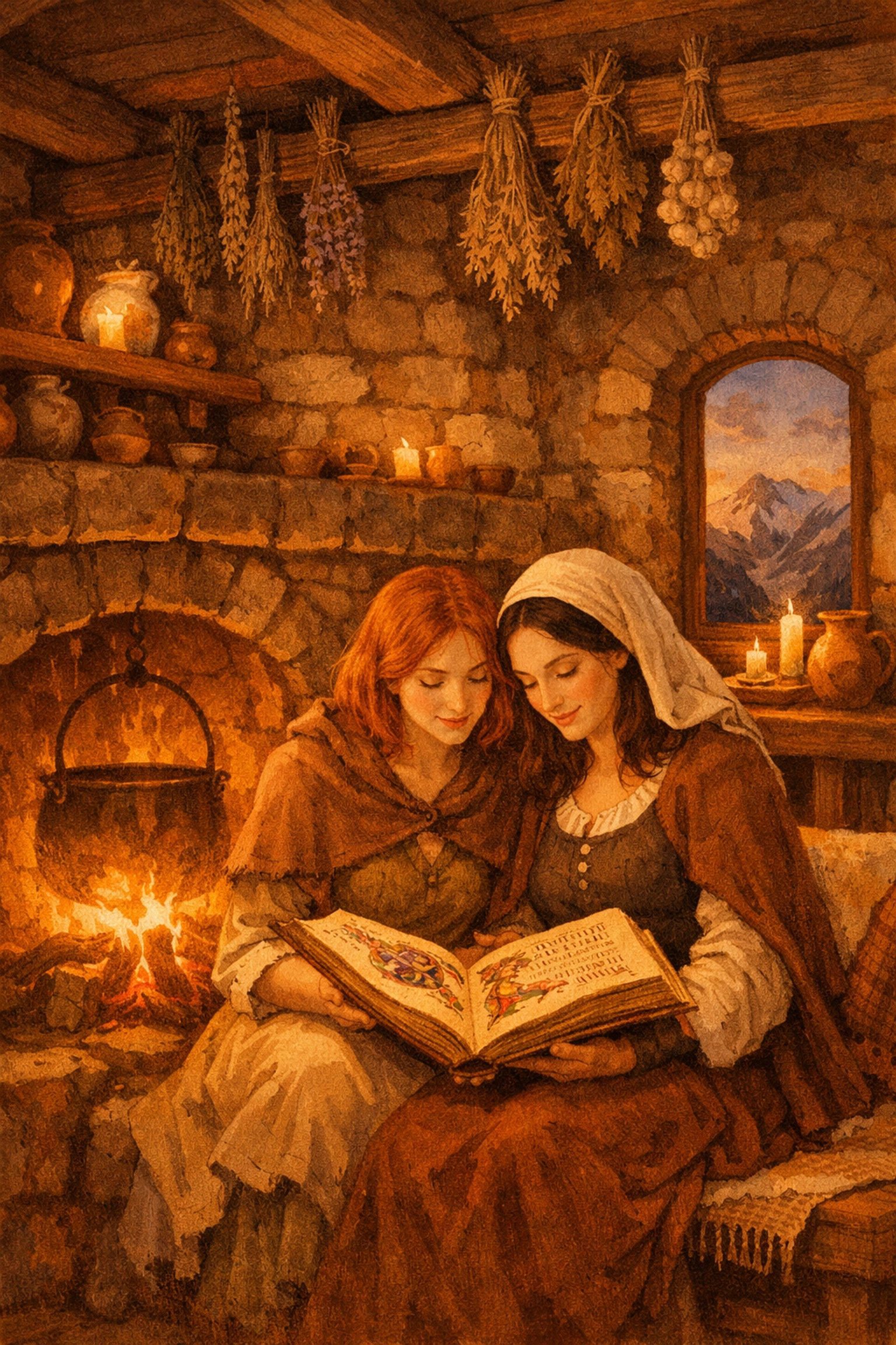 Two women living together in mountain hermitage, medieval lesbian love and chosen family