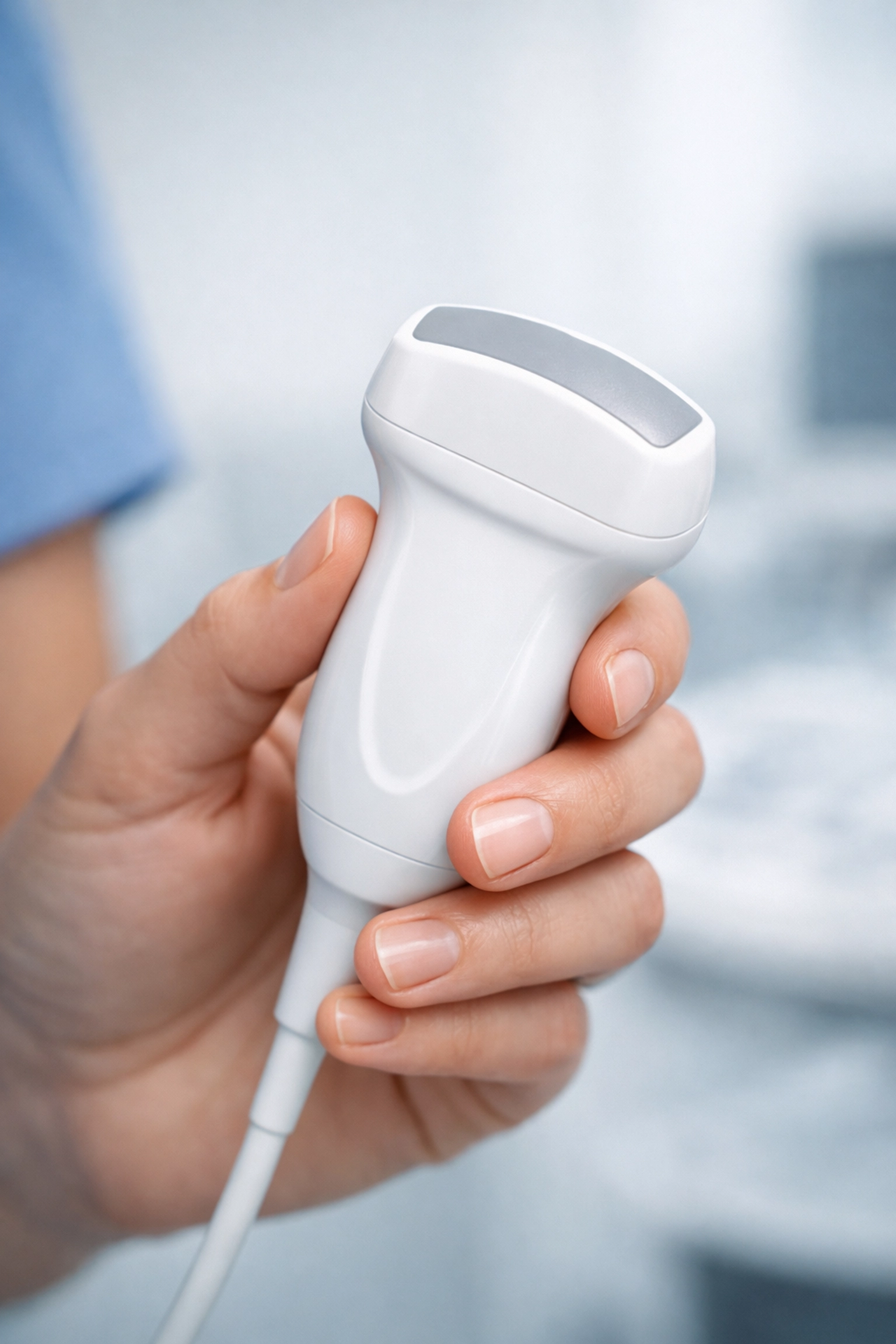 Healthcare professional holding an ultrasound probe for high-quality same-day ultrasound in Utah.