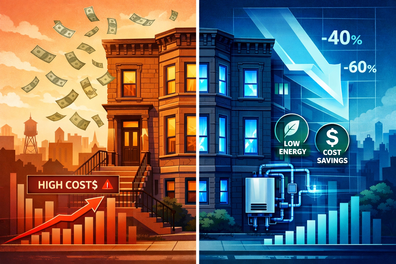 Energy-efficient building improvements reducing operating costs for Crown Heights property owners