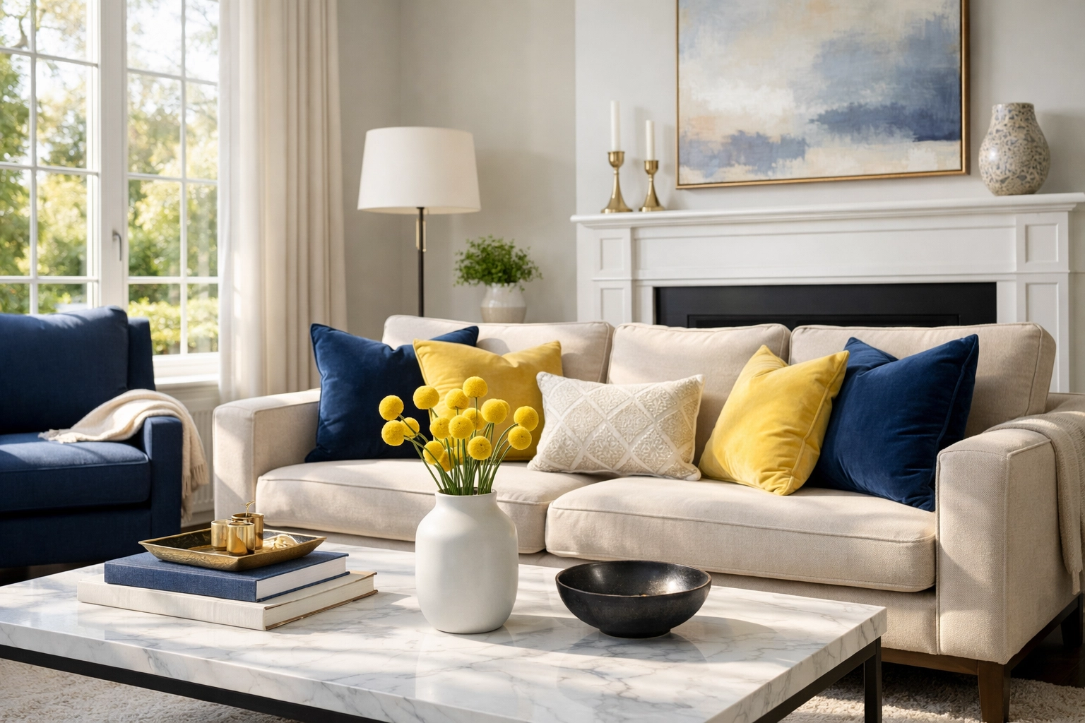 Immaculately clean Worcester living room highlighting professional house cleaning services results.