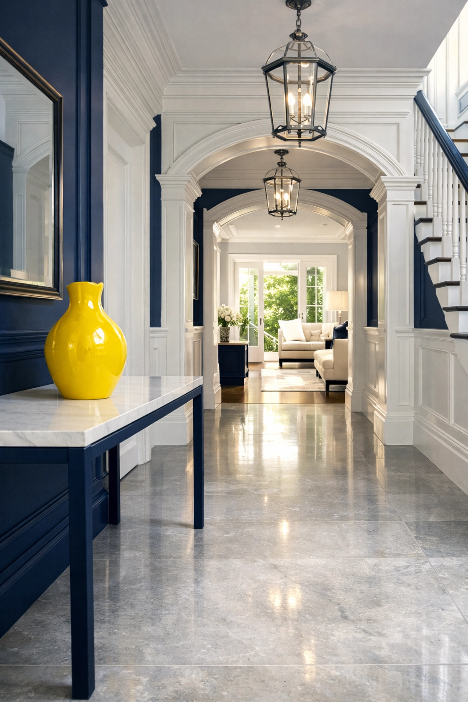 Luxury house cleaning MA results showing a pristine and organized entryway by professional cleaners MA.
