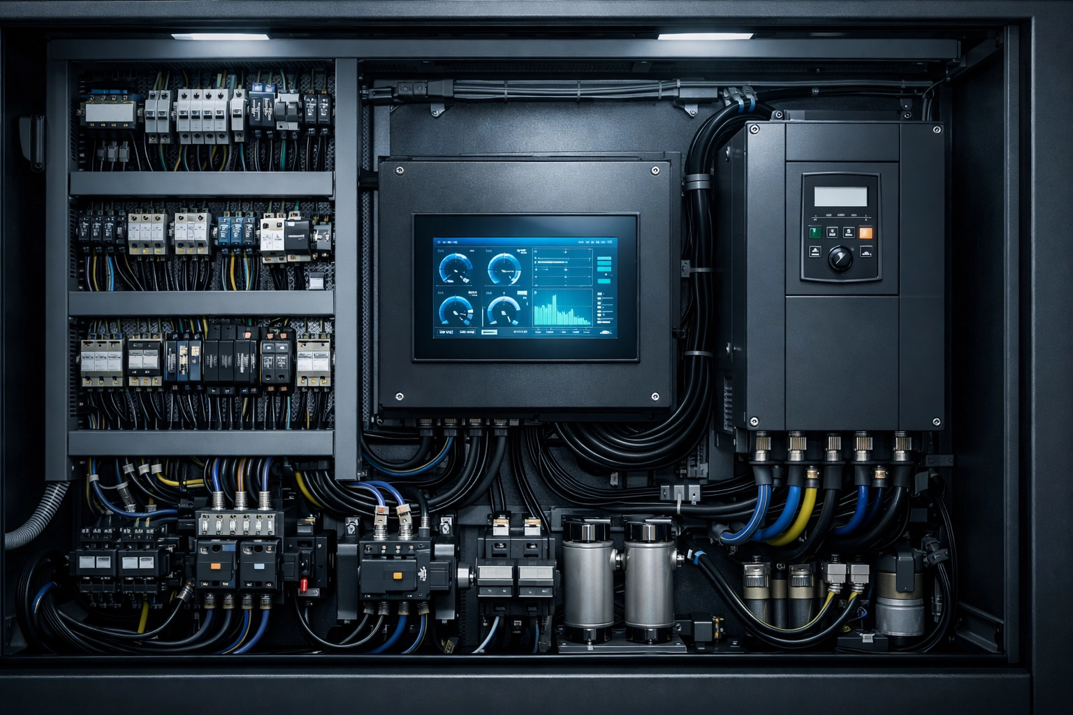 PMV Screw Air Compressor Internal Electrical Control Panel