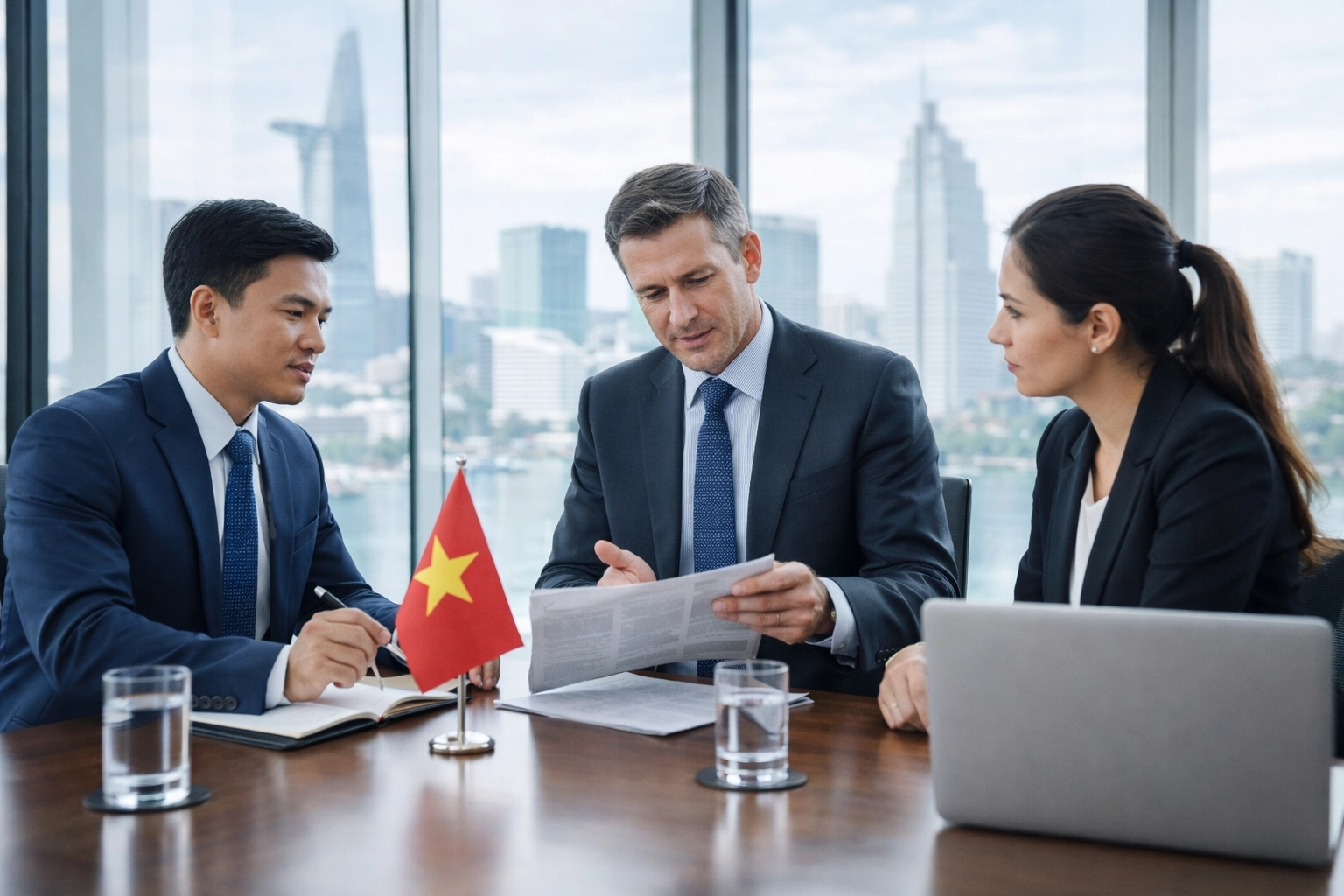 International business partnership in Vietnam highlighting foreign labor and licensing compliance.