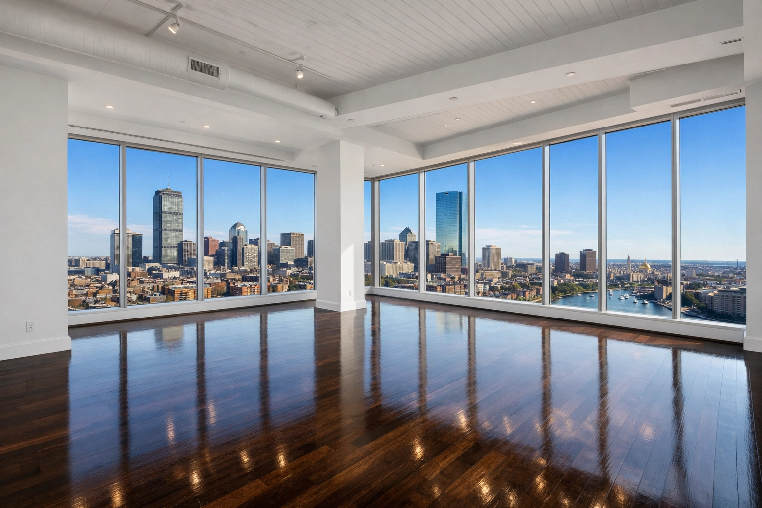 Spotless empty Boston penthouse ready for move-in after expert Apartment Cleaning Boston.