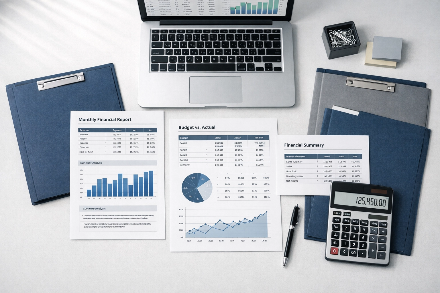 Organized financial documents prepared for selling a business in North Carolina