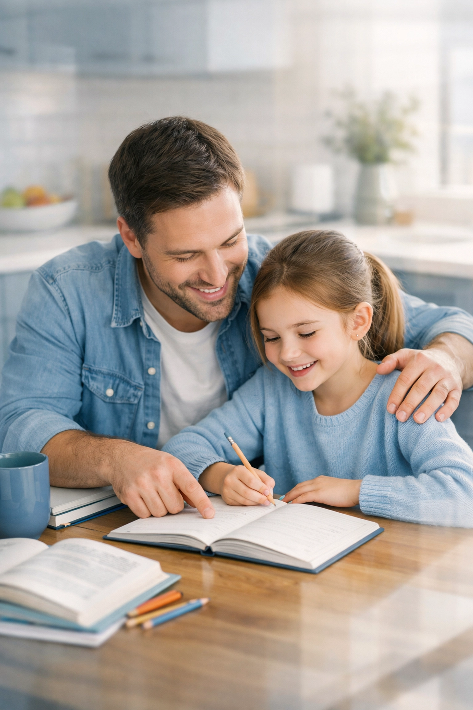 Father and daughter spending quality time together demonstrating strong parent-child bond