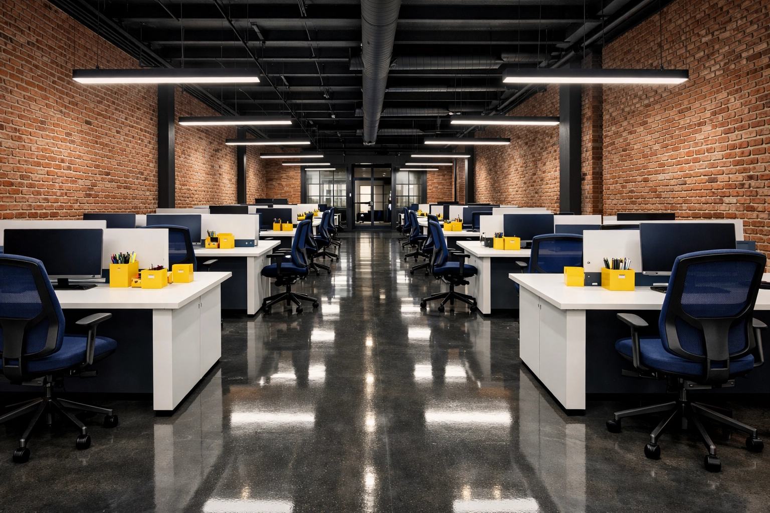 Professional office cleaning Worcester in a modern Canal District workspace with polished floors.