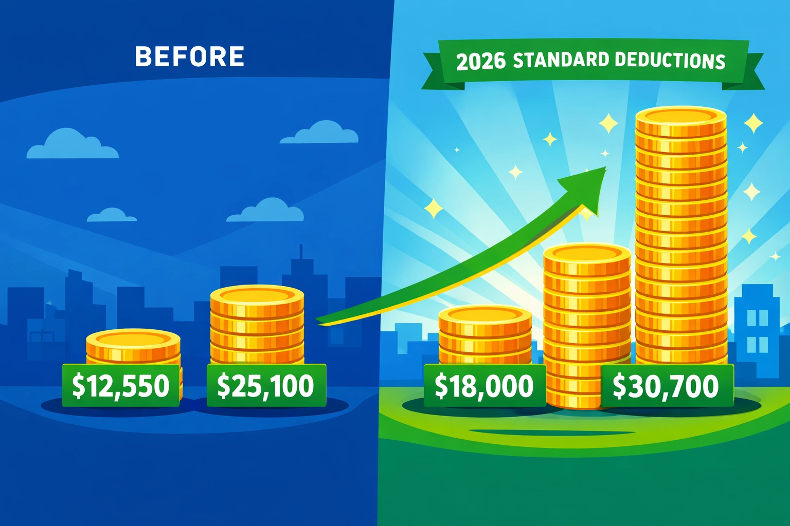 2026 increased standard tax deduction comparison chart