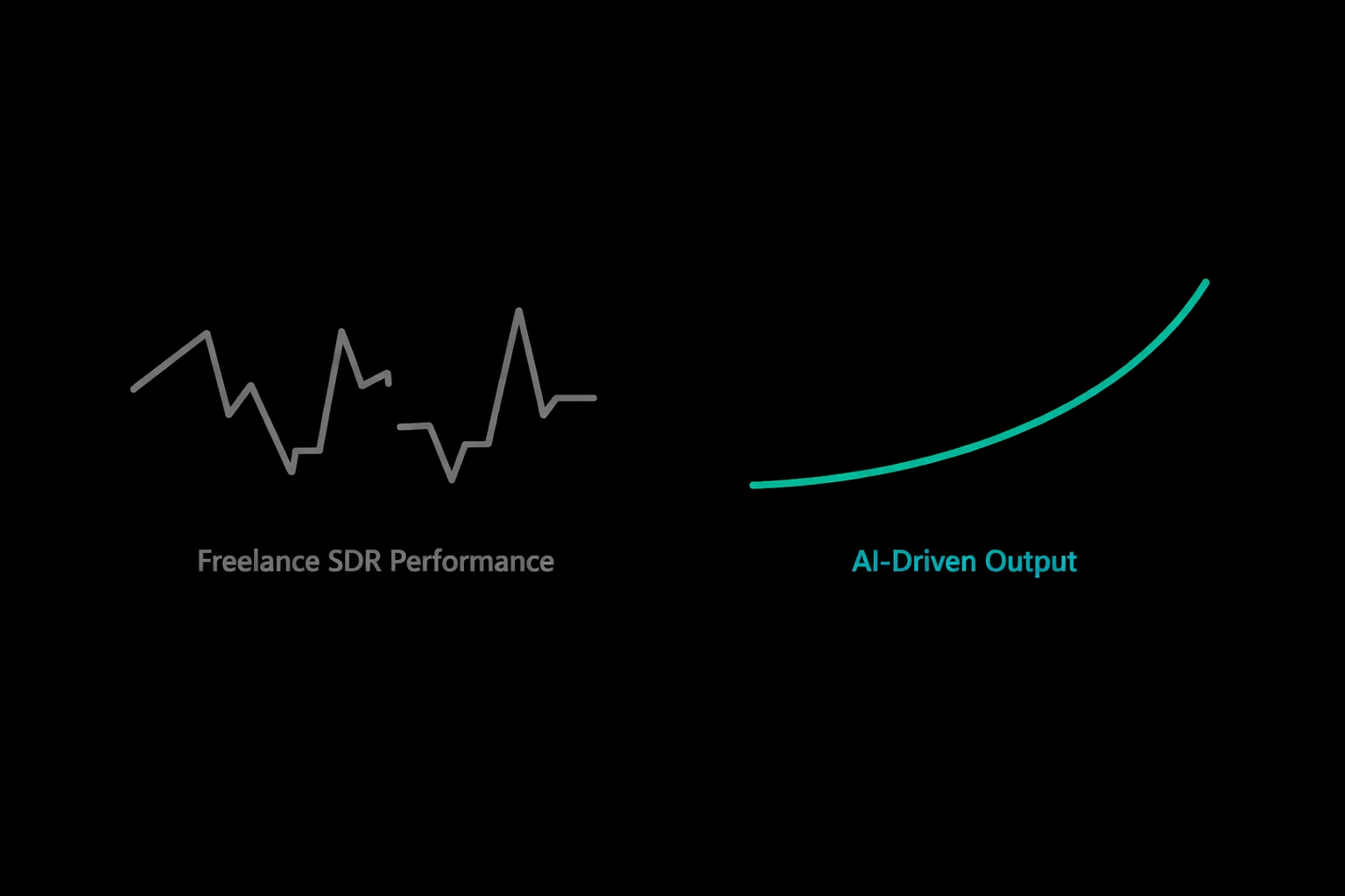 Sales pipeline comparison: inconsistent freelance SDR results vs. steady AI agent performance