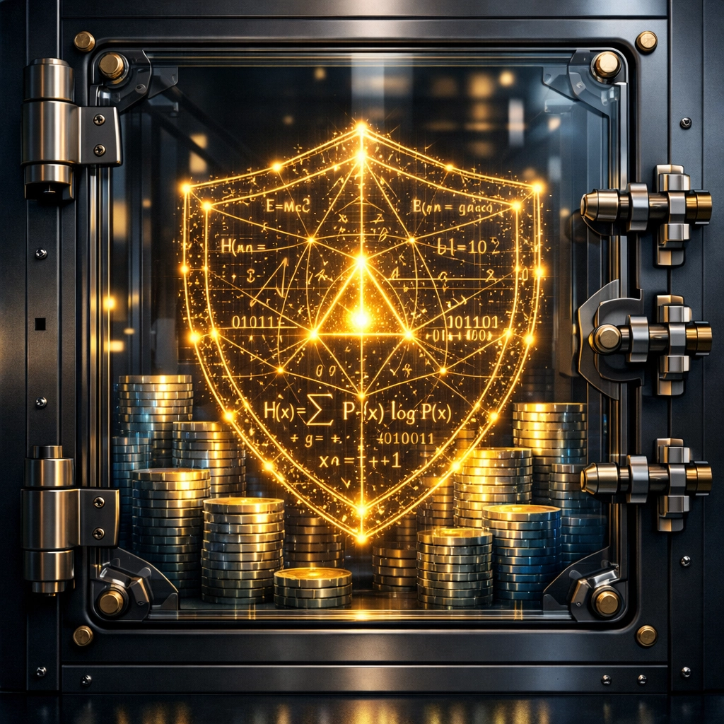 Secure digital vault representing bankroll protection and disciplined money management.