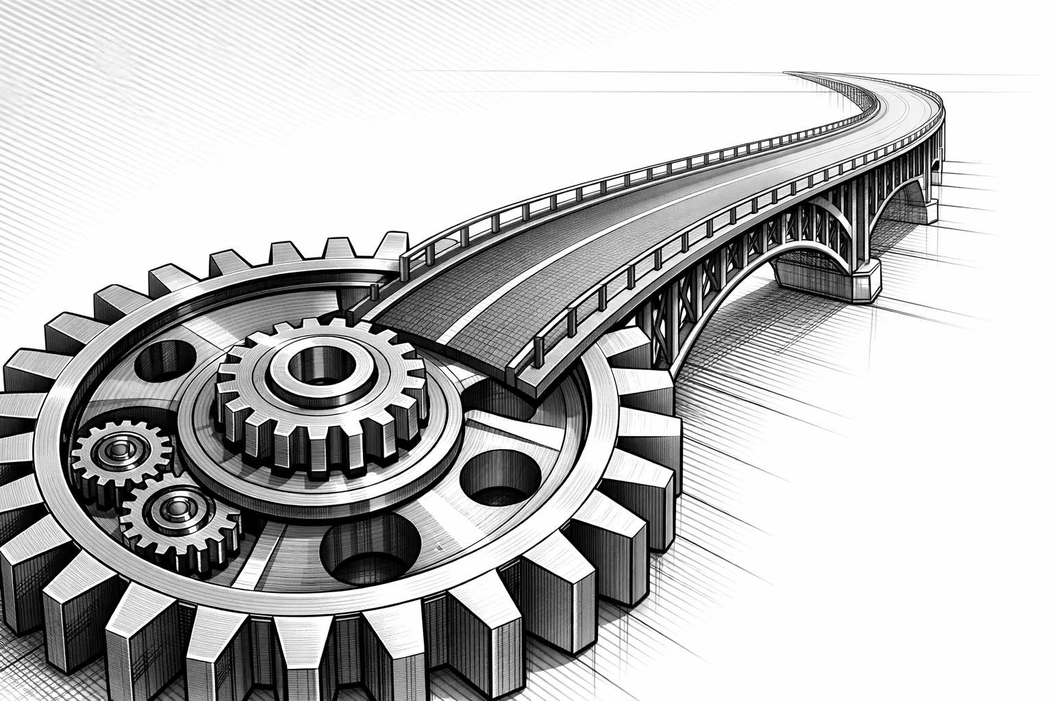 Technical gear illustration symbolizing business growth and expansion through structured equipment financing.