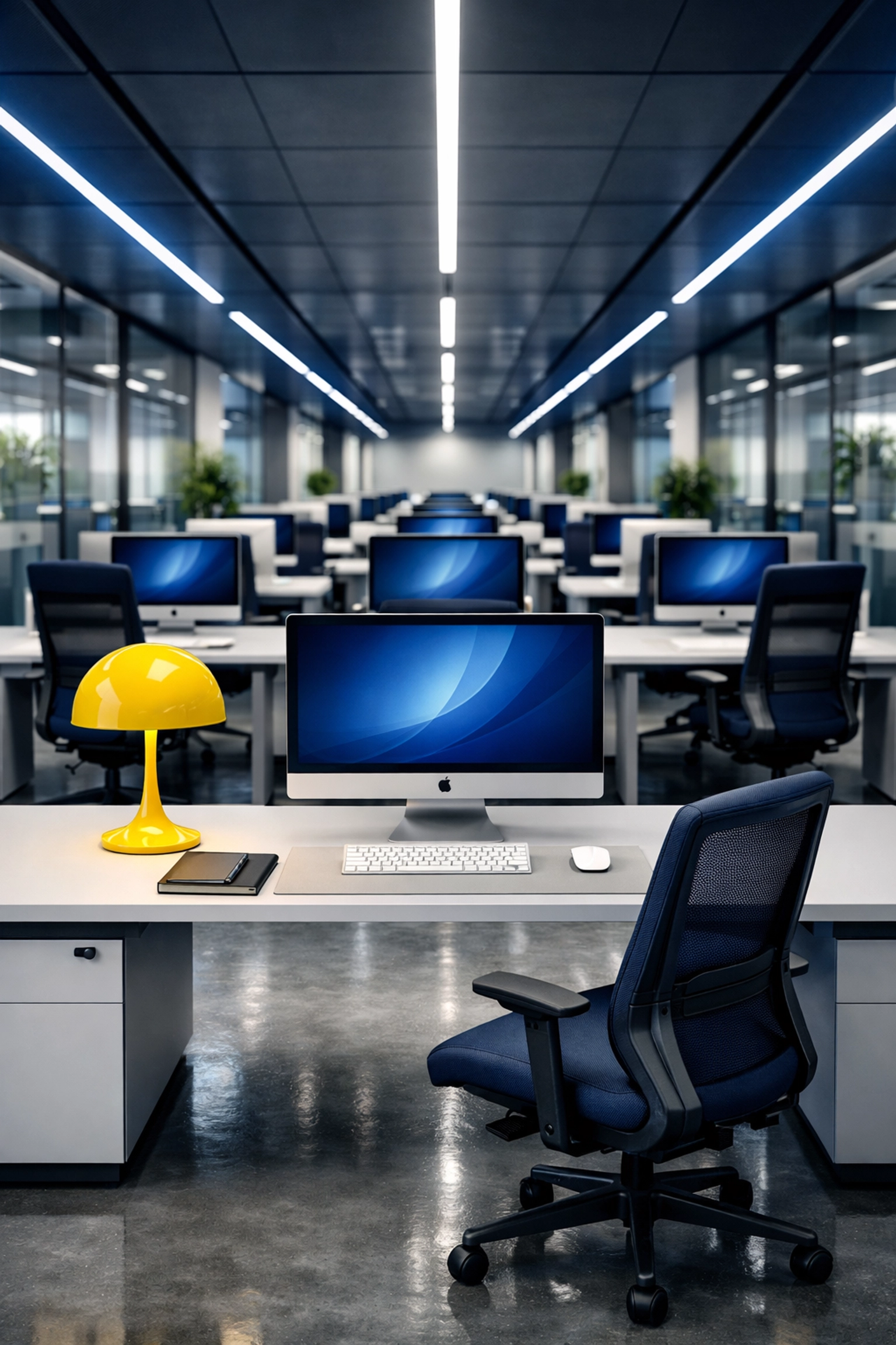 Organized modern office workspace in Chatham, MA promoting professional commercial cleaning standards.